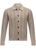 Gebreid knoopvest van merinowol | TAUPE