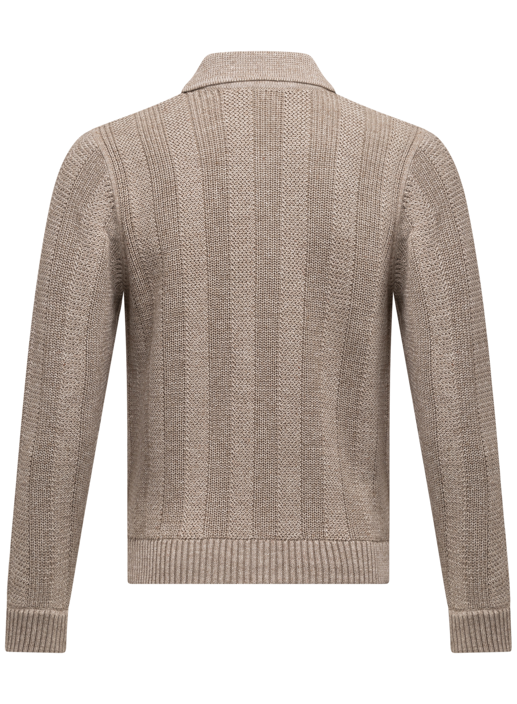 Gebreid knoopvest van merinowol | TAUPE