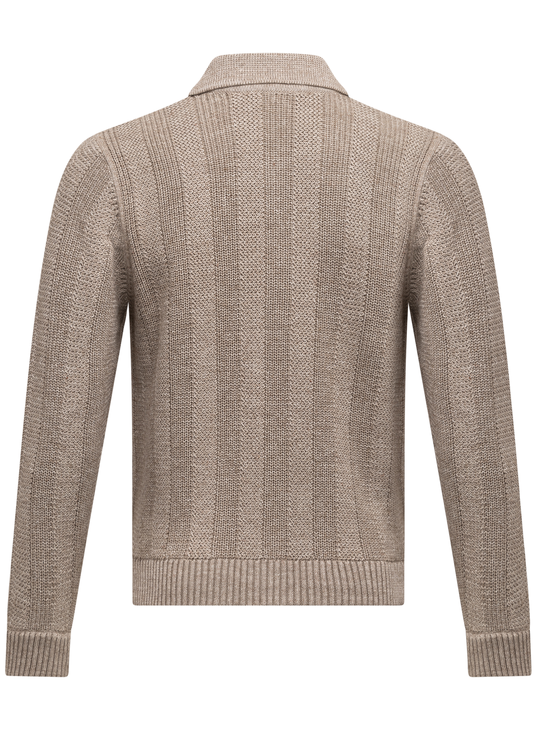 Gebreid knoopvest van merinowol | TAUPE