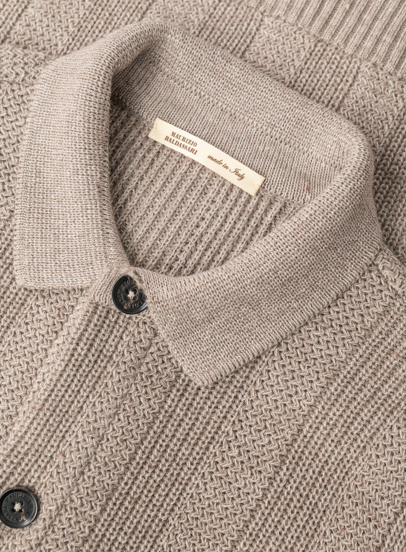 Gebreid knoopvest van merinowol | FULL_WIDTH | TAUPE