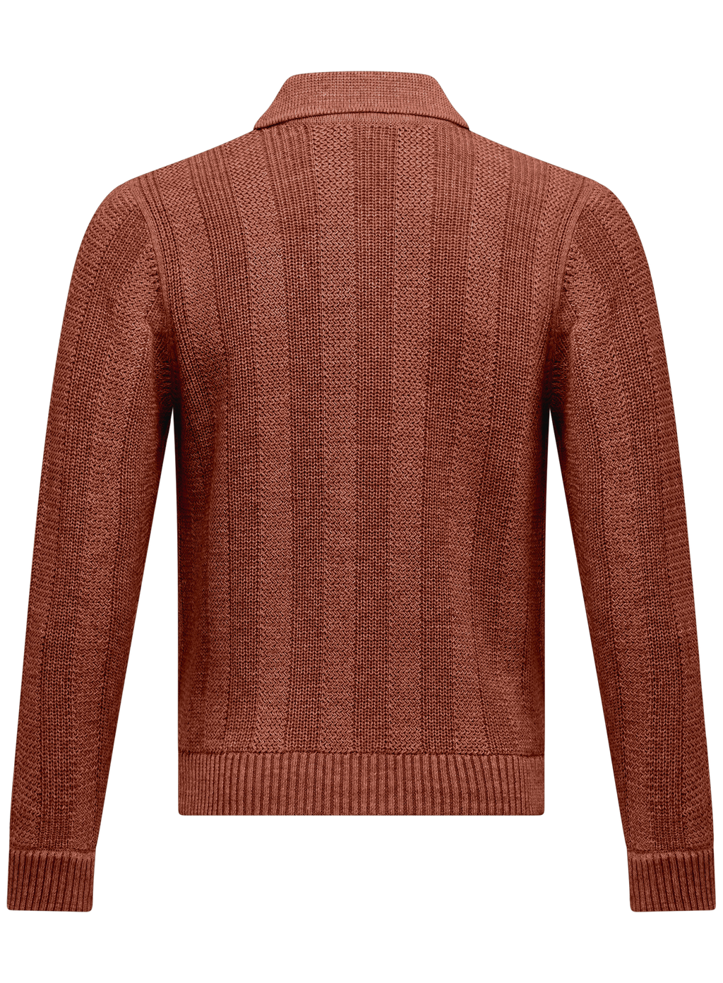 Gebreid knoopvest van merinowol | Roest