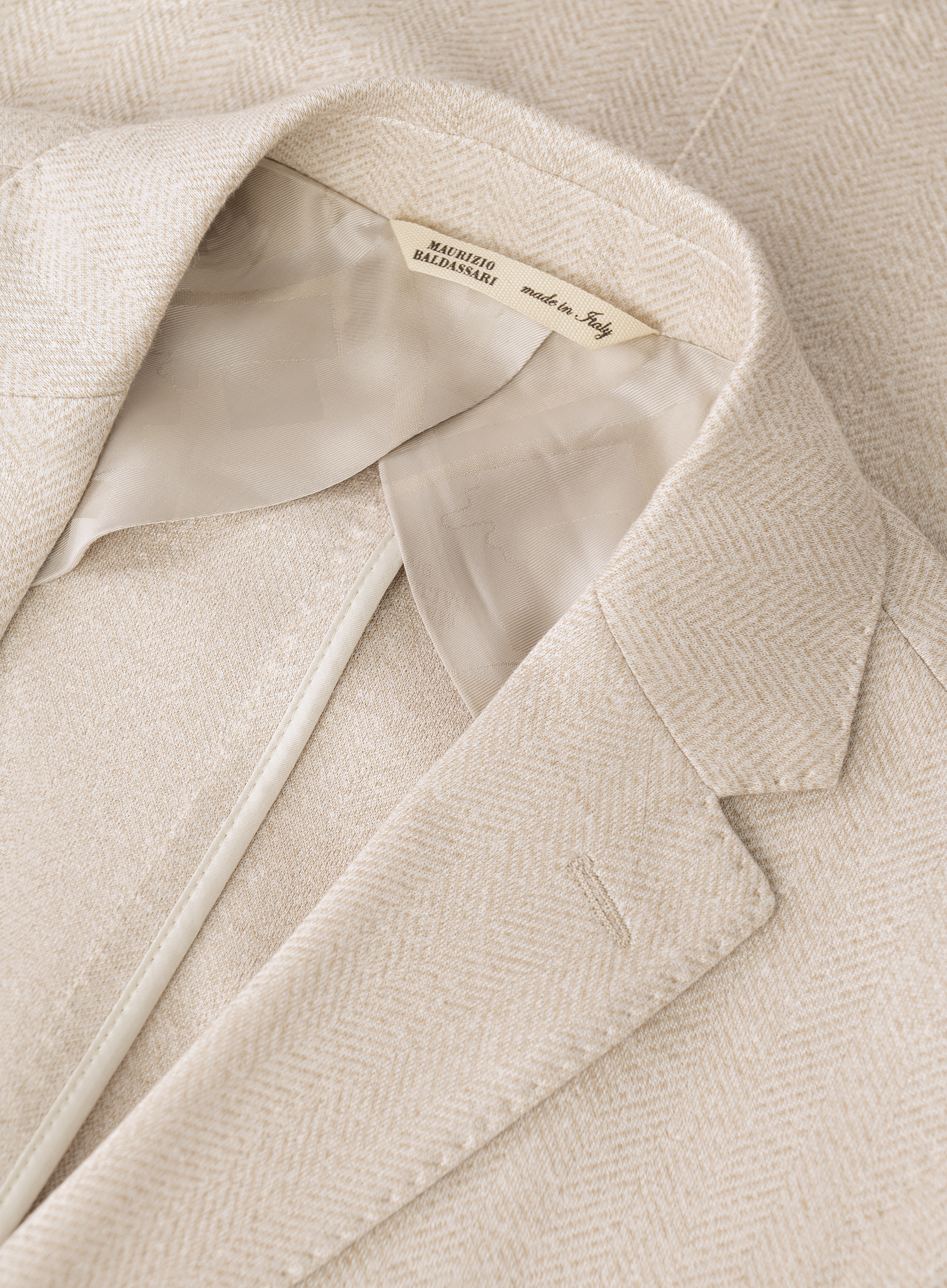 Colbert van linnen, zijde en katoen | FULL_WIDTH | Beige