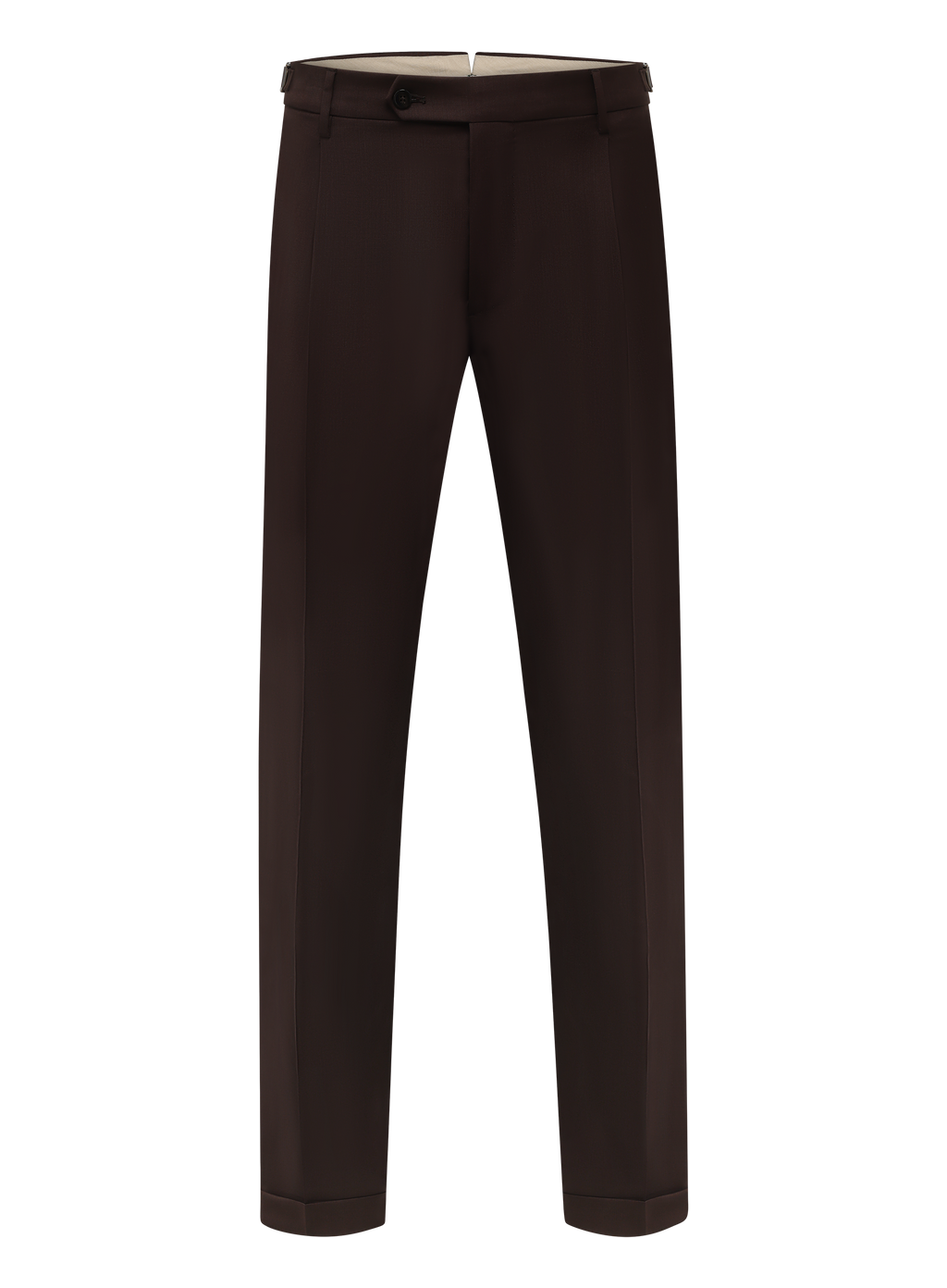 Bandplooi pantalon van scheerwol met zijspanners | D.Bruin