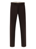 Bandplooi pantalon van scheerwol met zijspanners | D.Bruin