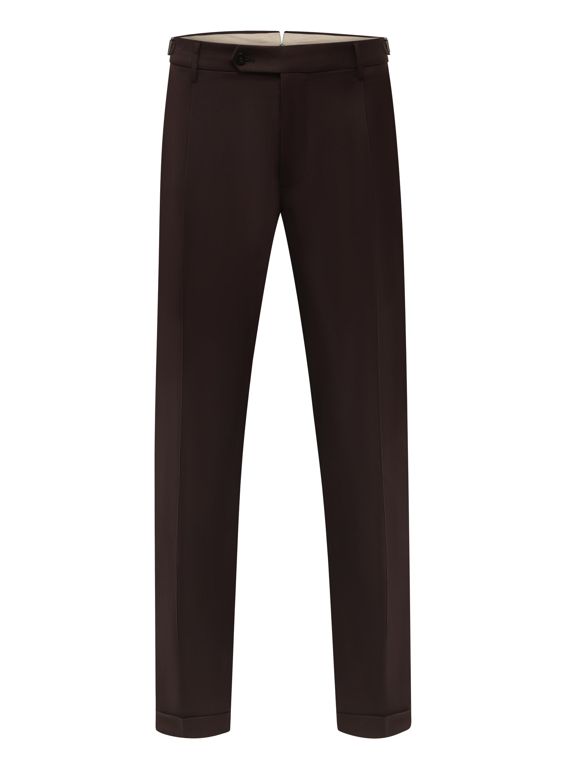 Bandplooi pantalon van scheerwol met zijspanners | D.Bruin