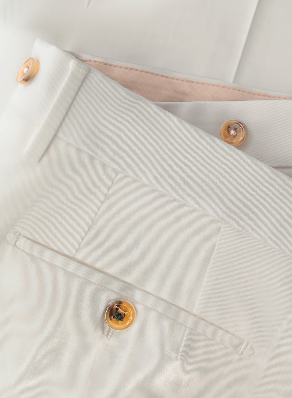 Bandplooi broek van katoen | FULL_WIDTH | Wit