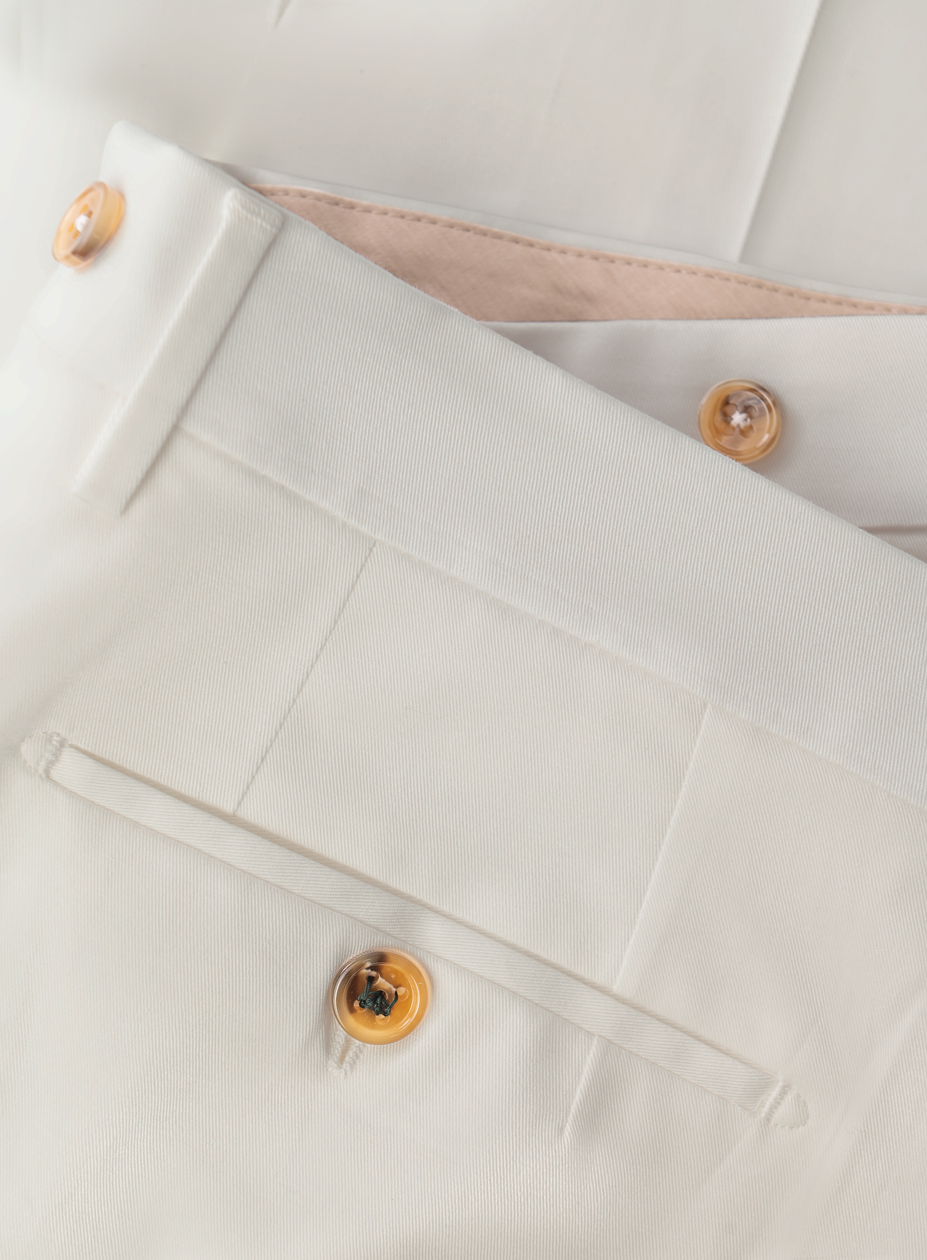 Bandplooi broek van katoen | FULL_WIDTH | Wit