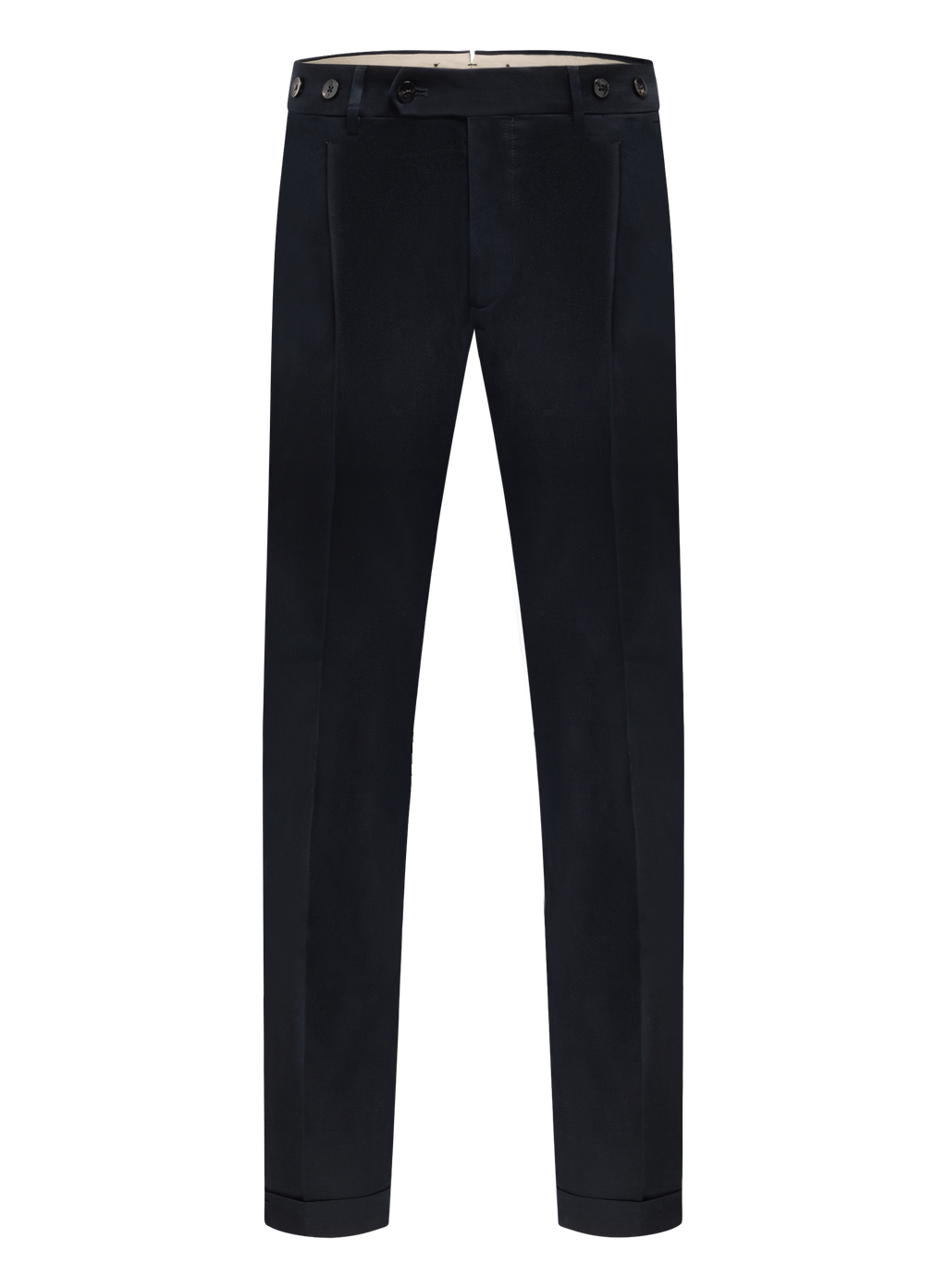 Bandplooi broek van katoen | BLUE NAVY
