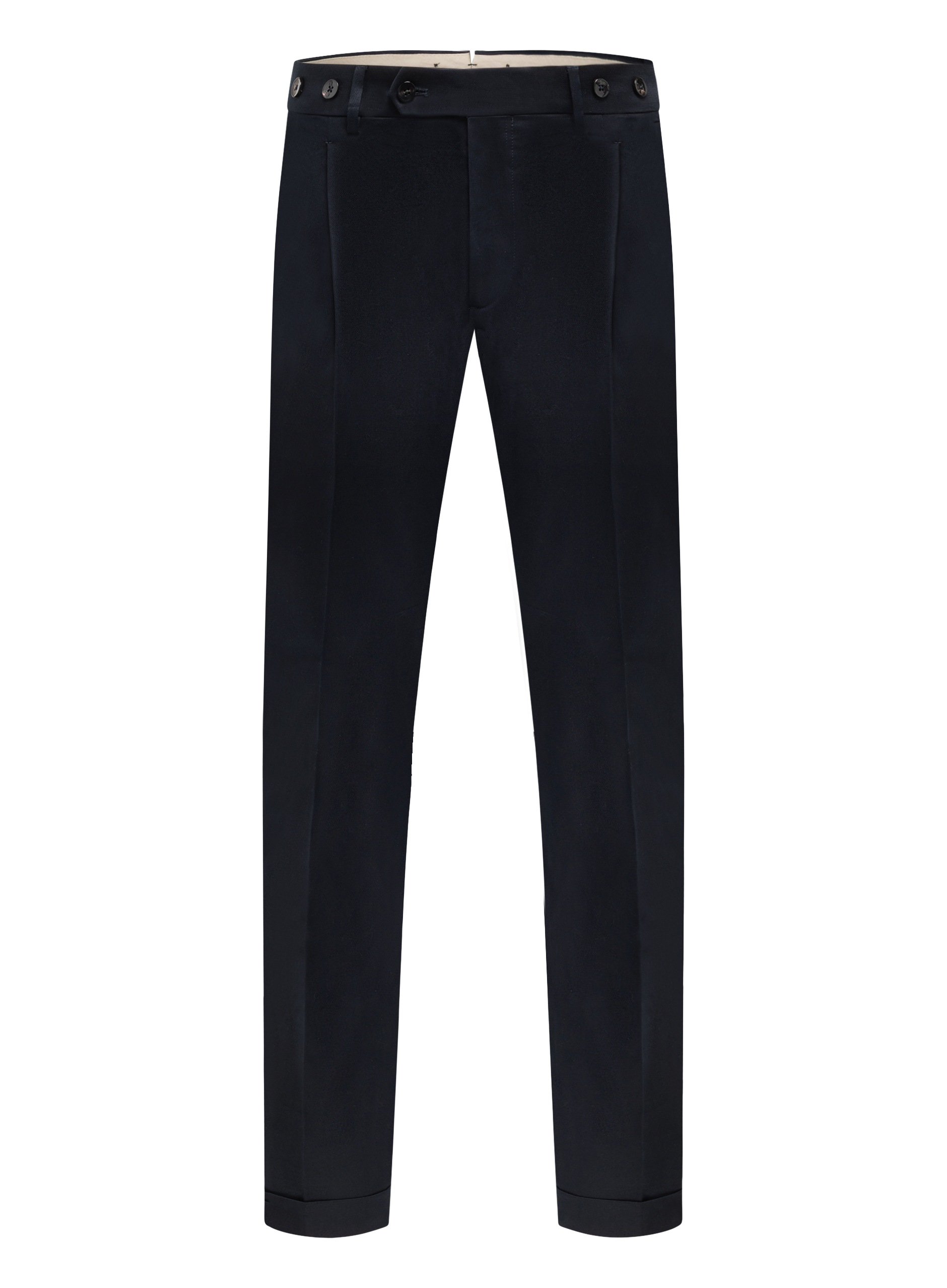 Bandplooi broek van katoen | BLUE NAVY