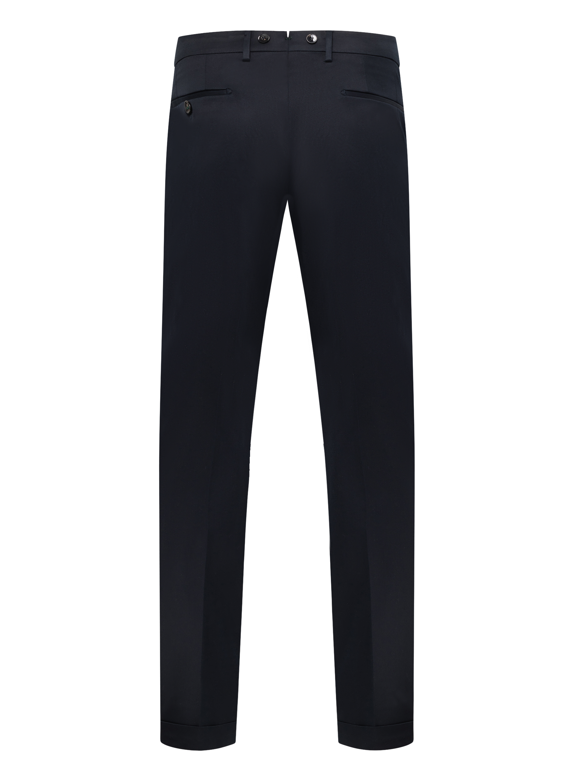 Bandplooi broek van katoen | BLUE NAVY