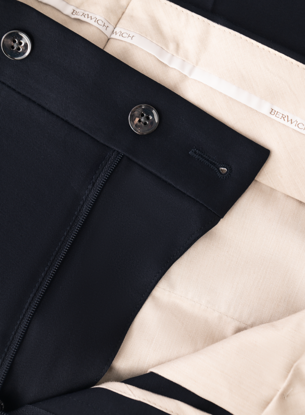 Bandplooi broek van katoen | FULL_WIDTH | BLUE NAVY