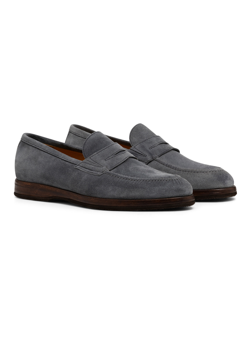Penny loafers van suède