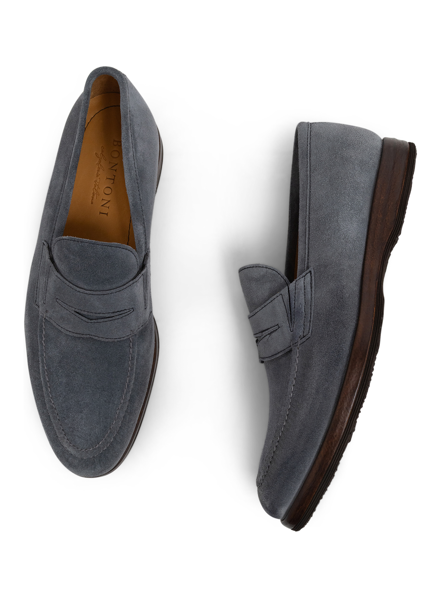 Penny loafers van suède | Blauw