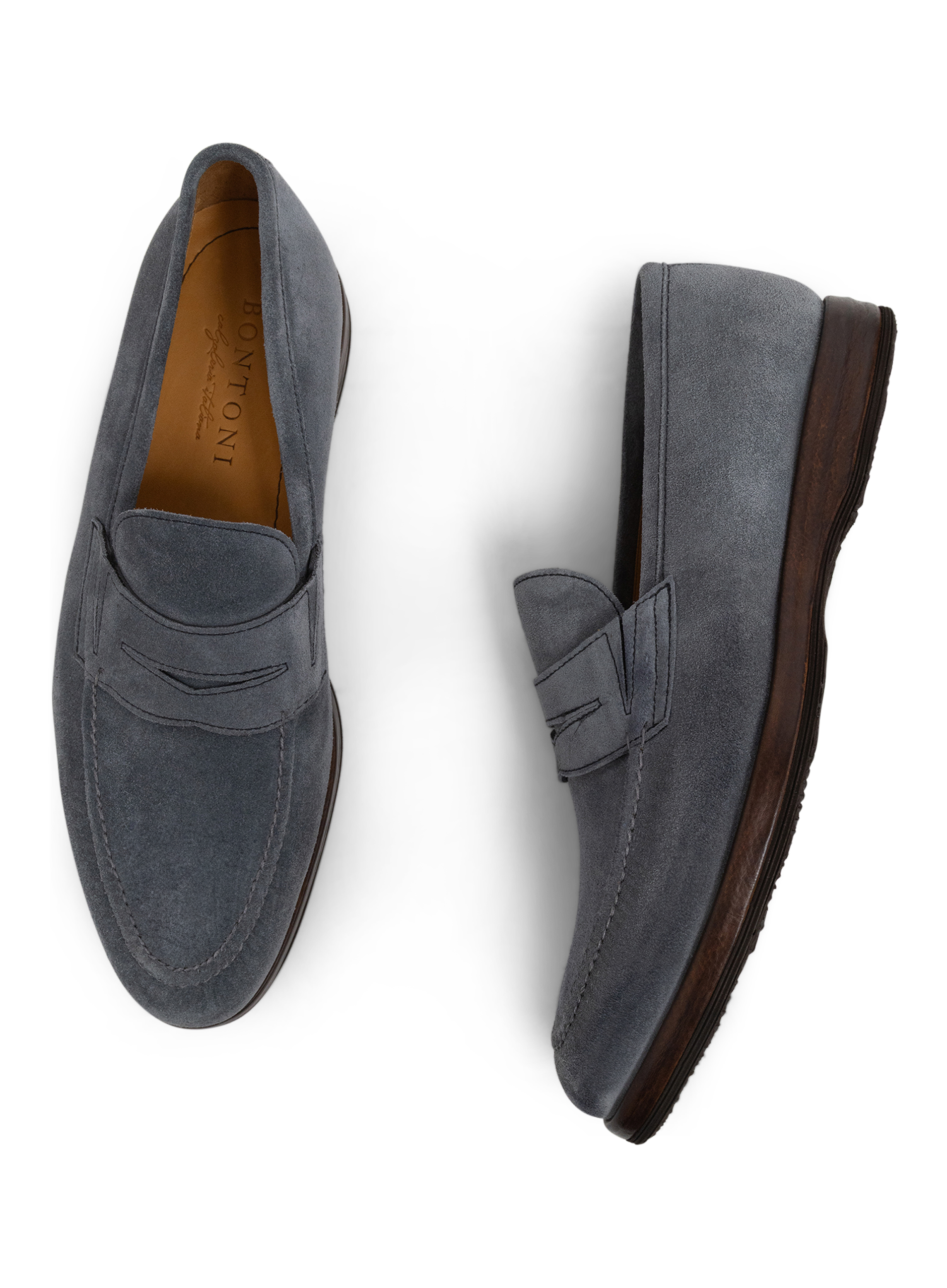 Penny loafers van suède | Blauw