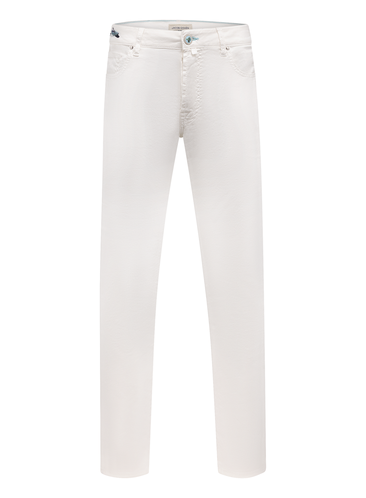 Bard jeans van katoen en linnen | Wit