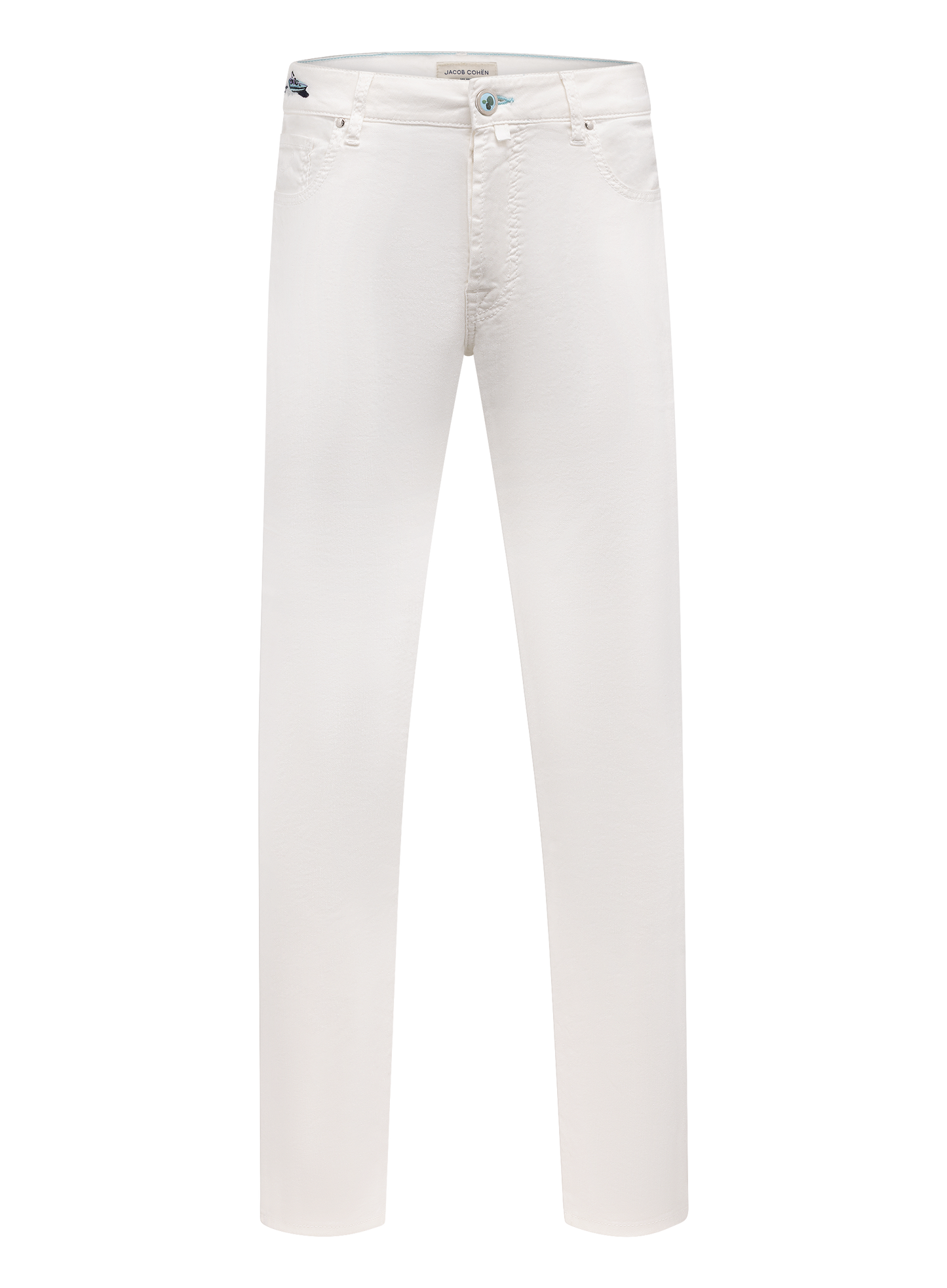 Bard jeans van katoen en linnen | Wit