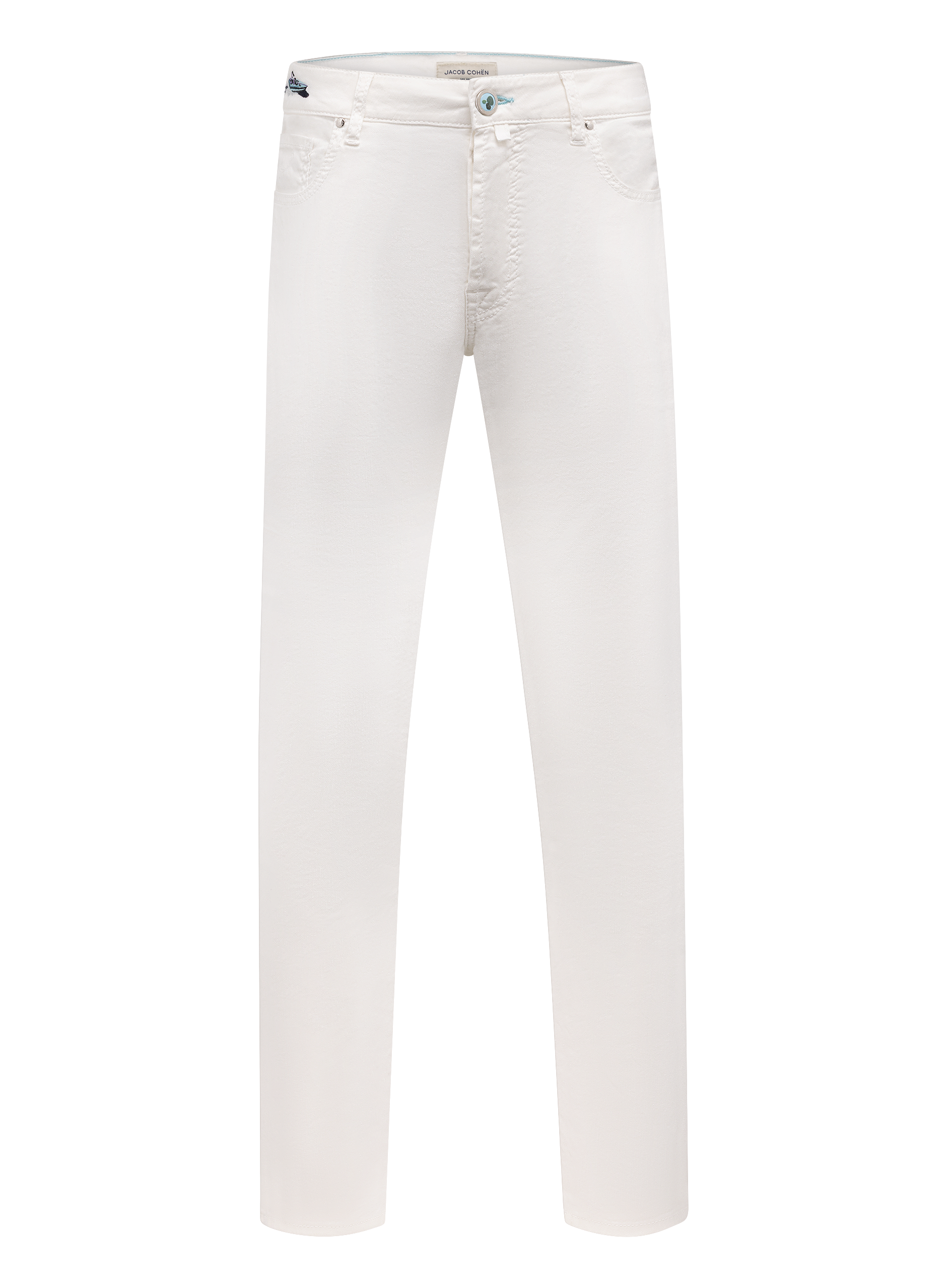 Bard jeans van katoen en linnen | Wit