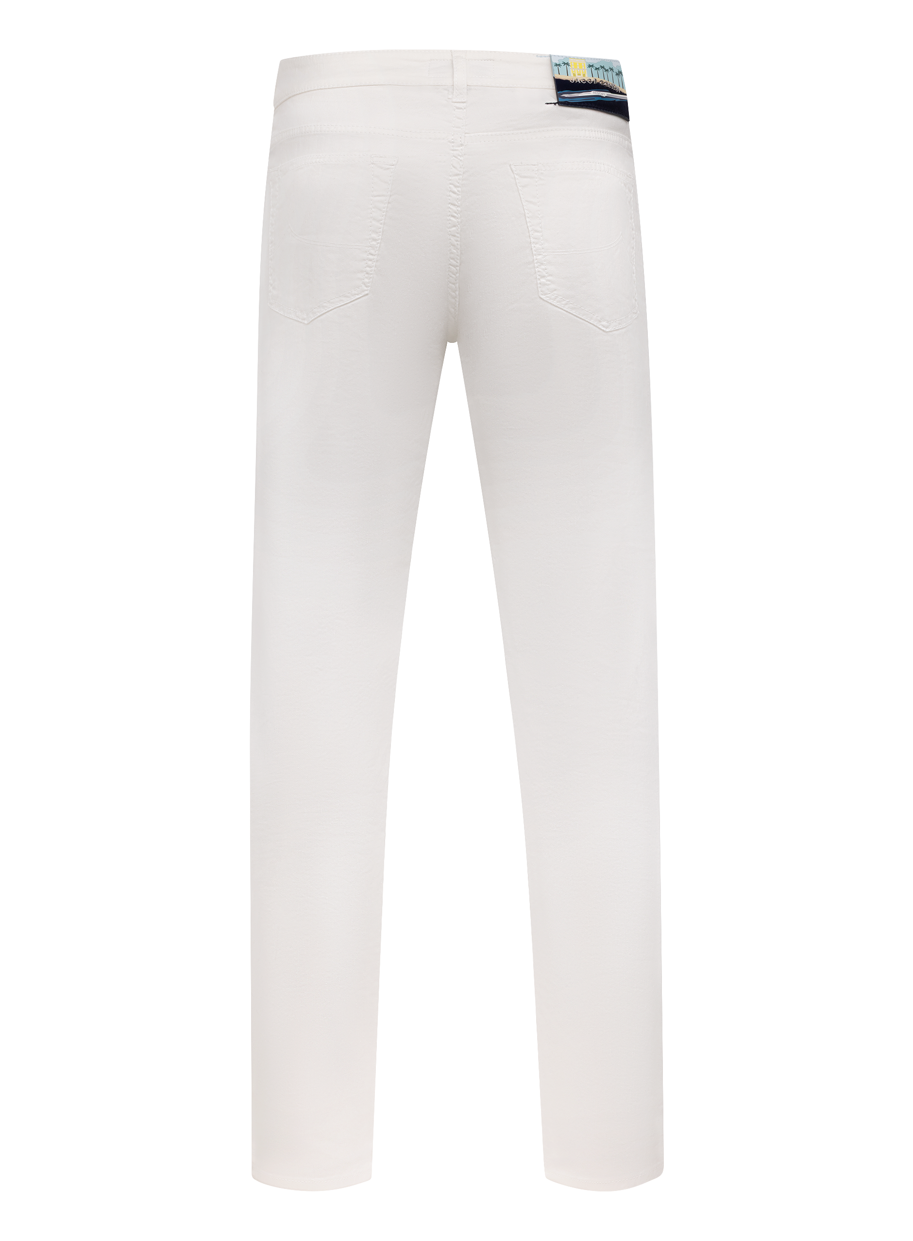 Bard jeans van katoen en linnen | Wit