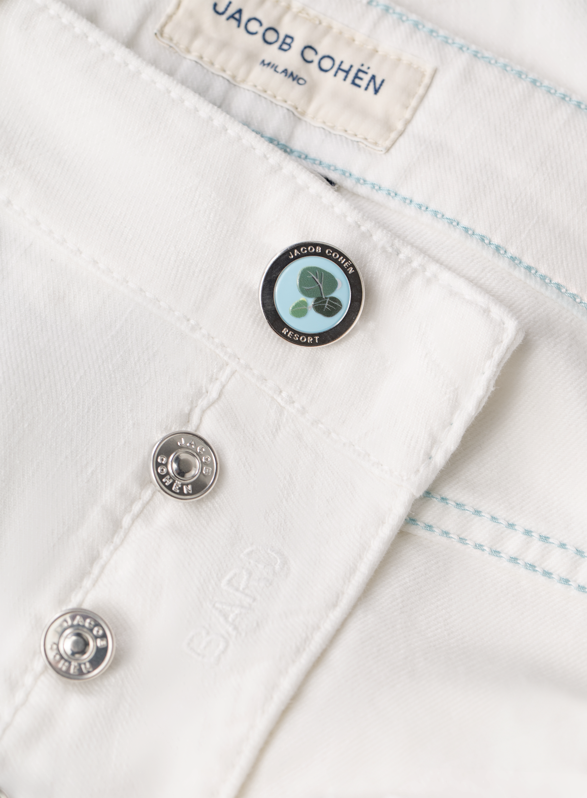 Bard jeans van katoen en linnen | FULL_WIDTH | Wit