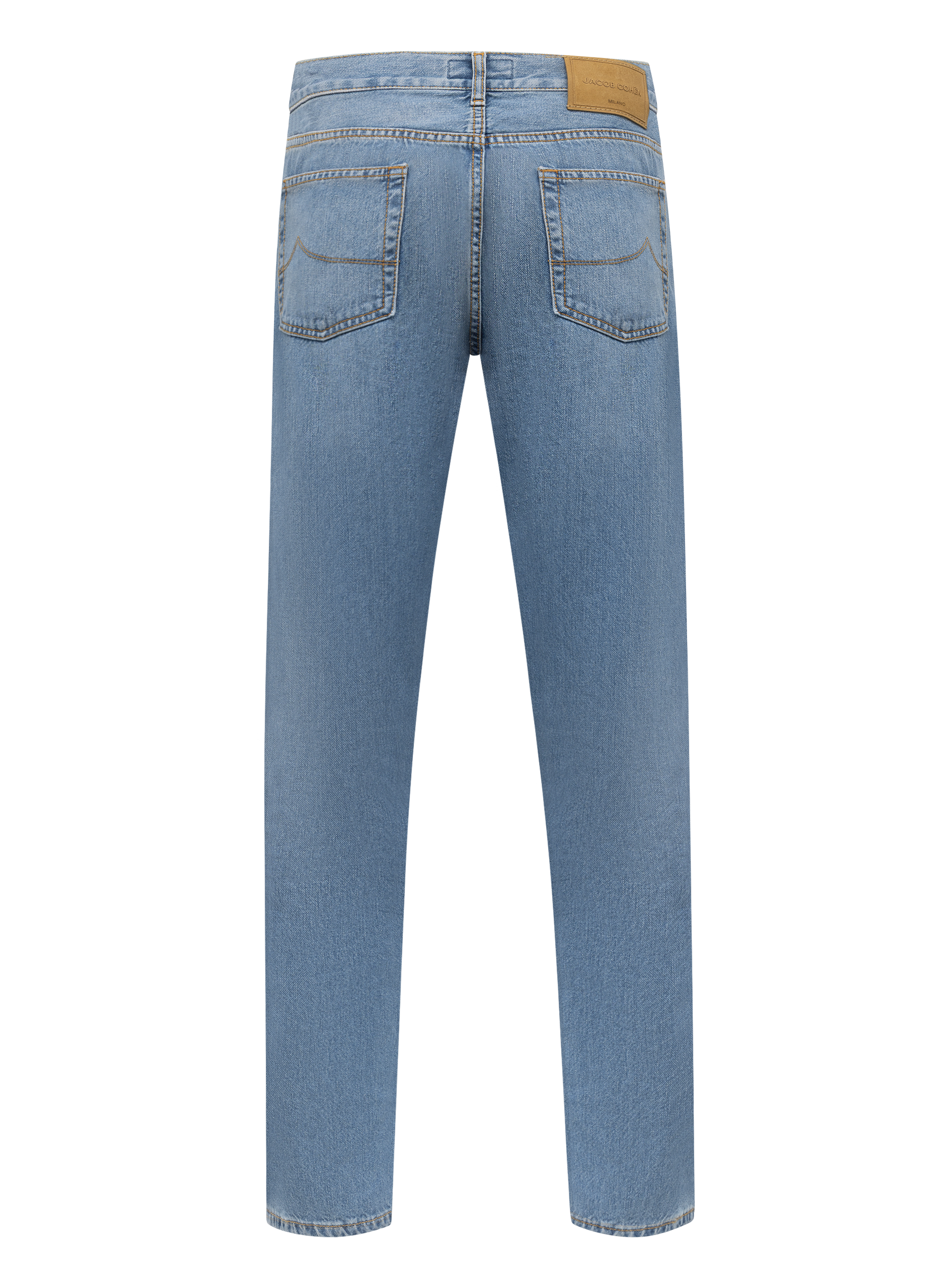 Sean straight leg jeans van katoen | MID.BLAUW
