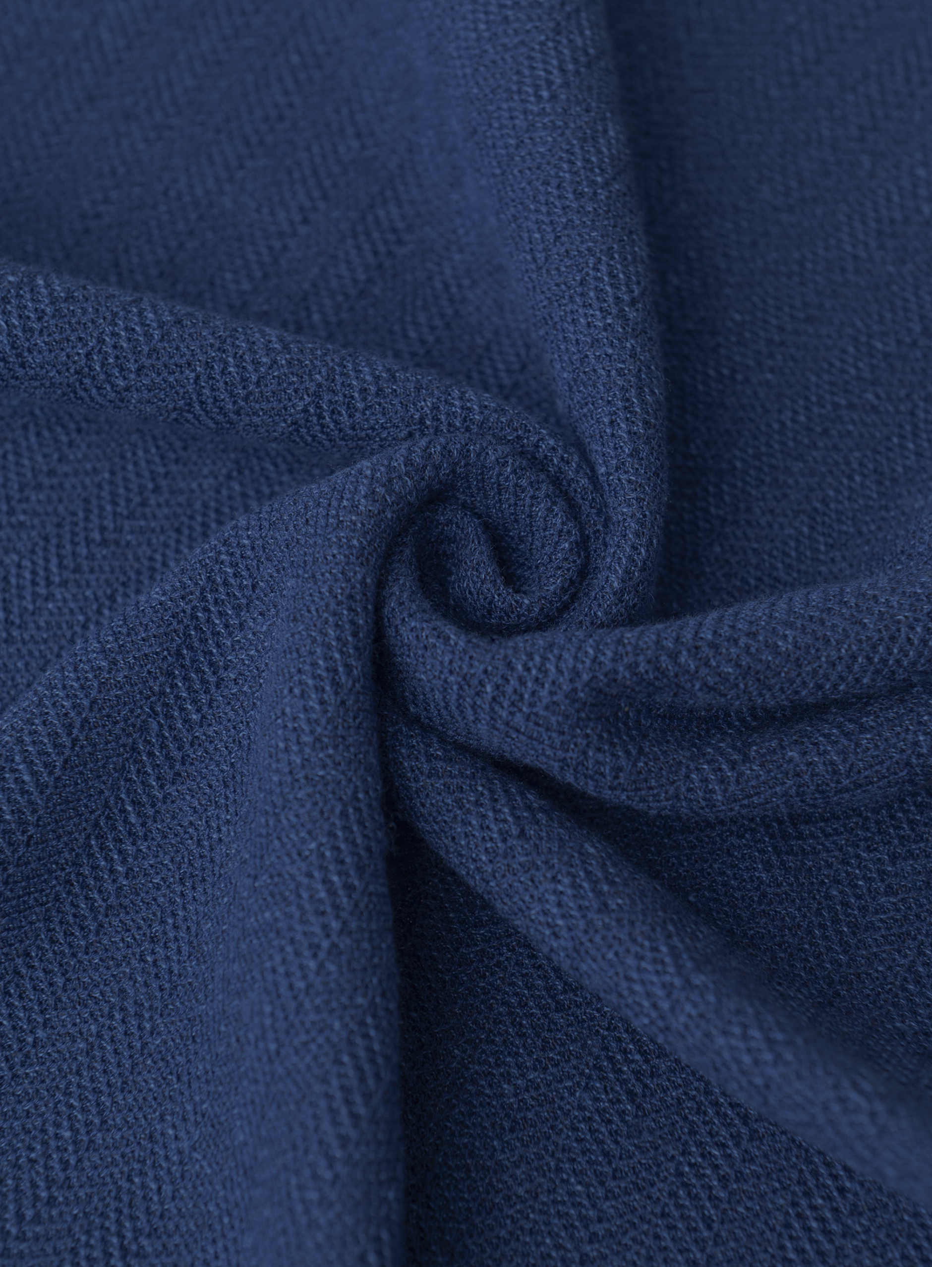 Buttonless polo van katoen en linnen | FULL_WIDTH | BLUE NAVY