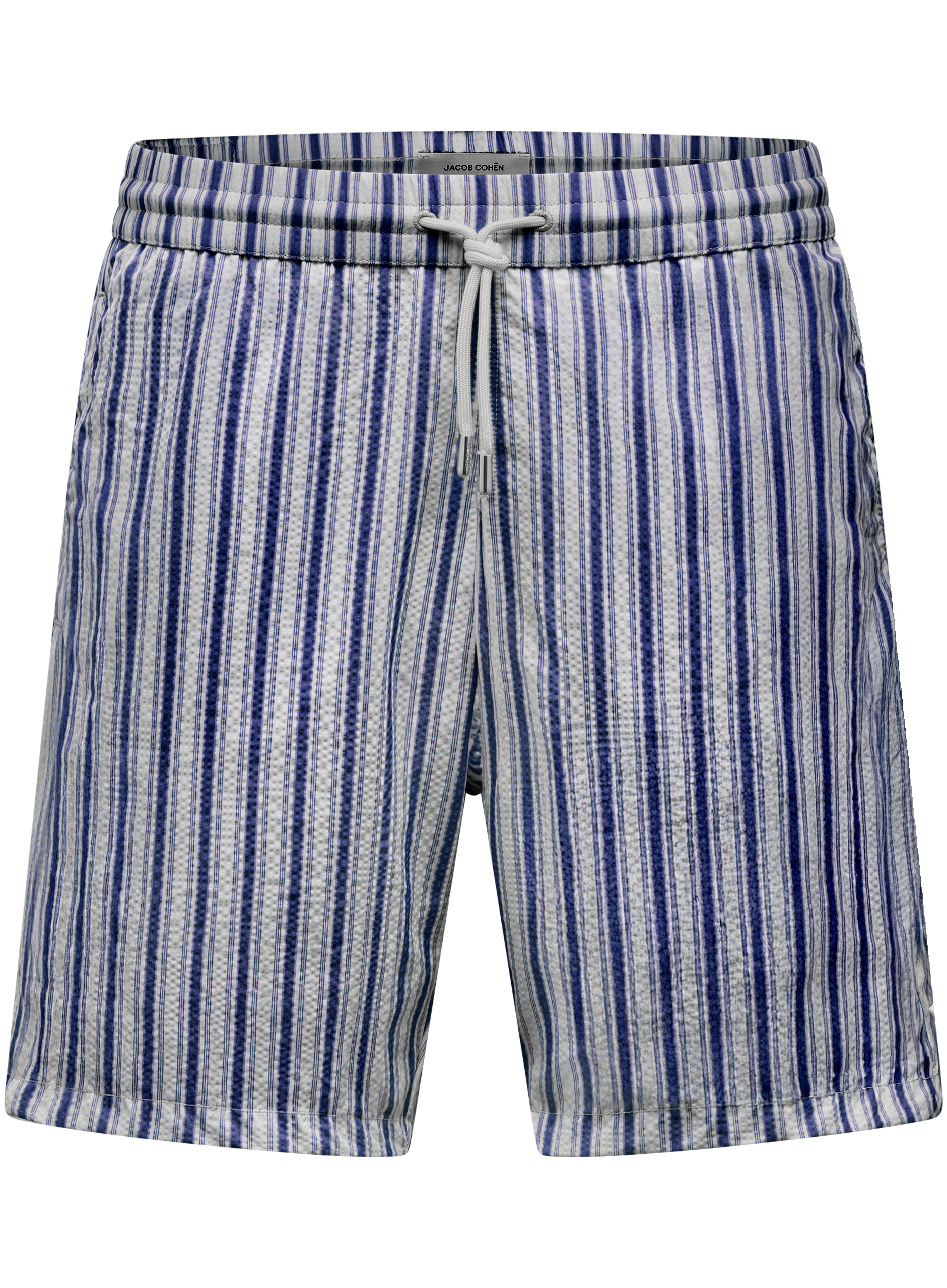 Gestreepte zwemshort van technische seersucker | Blauw