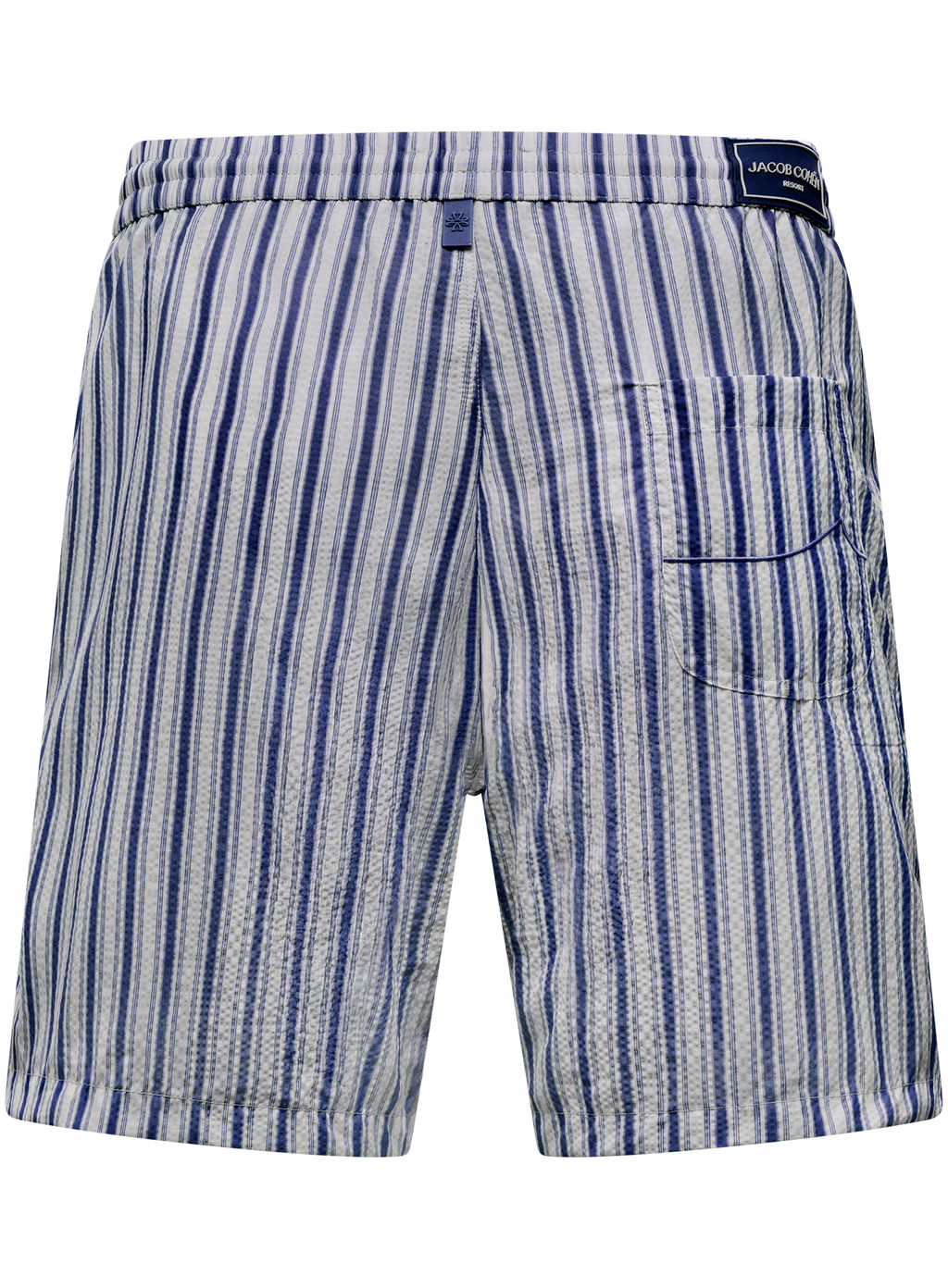 Gestreepte zwemshort van technische seersucker | Blauw
