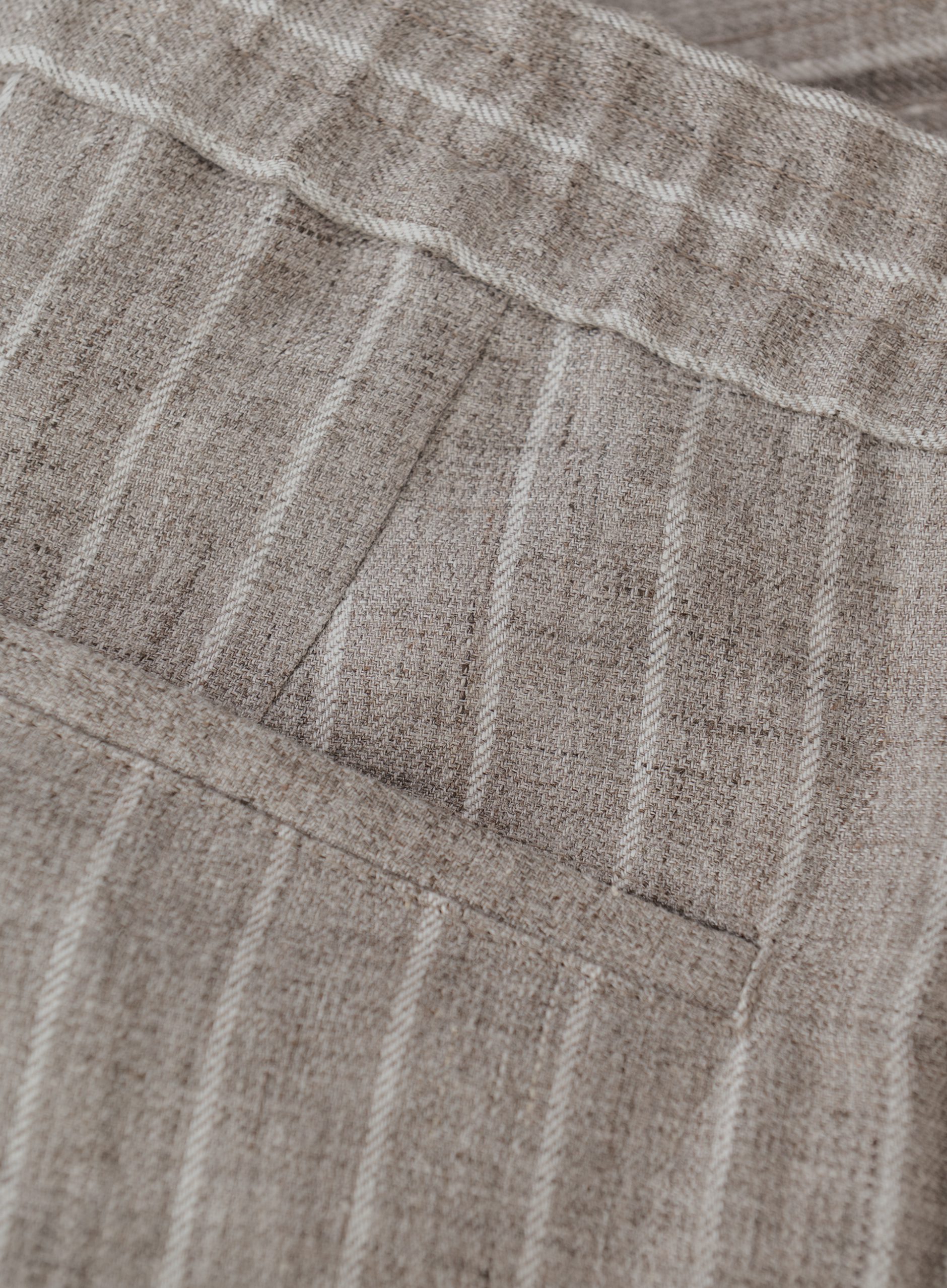 Gestreepte broek van linnen | FULL_WIDTH | Licht Bruin