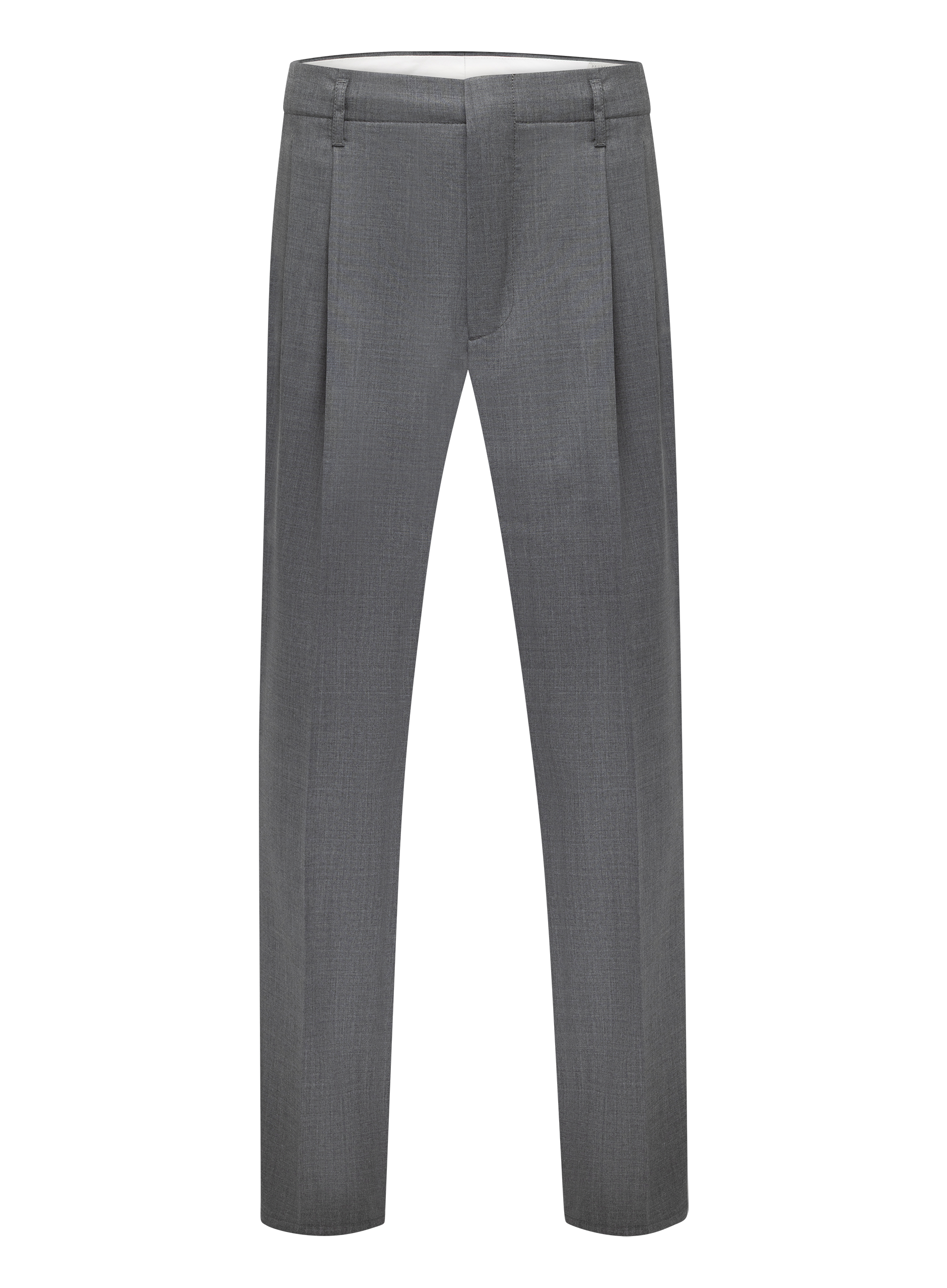 Bandplooi pantalon van scheerwol | Antraciet