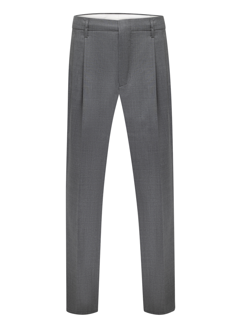 Pleated trousers made of new wool