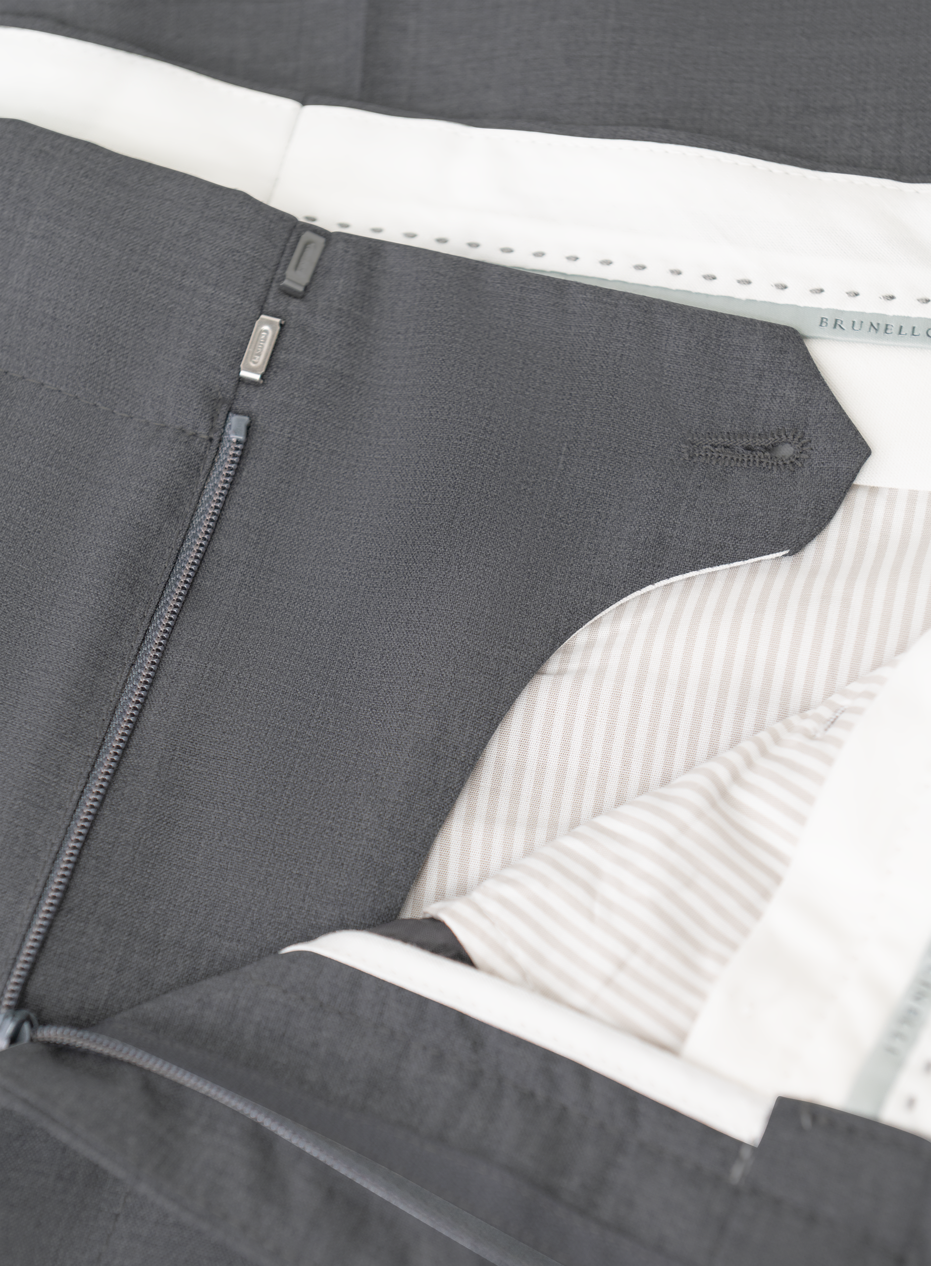Bandplooi pantalon van scheerwol | FULL_WIDTH | Antraciet