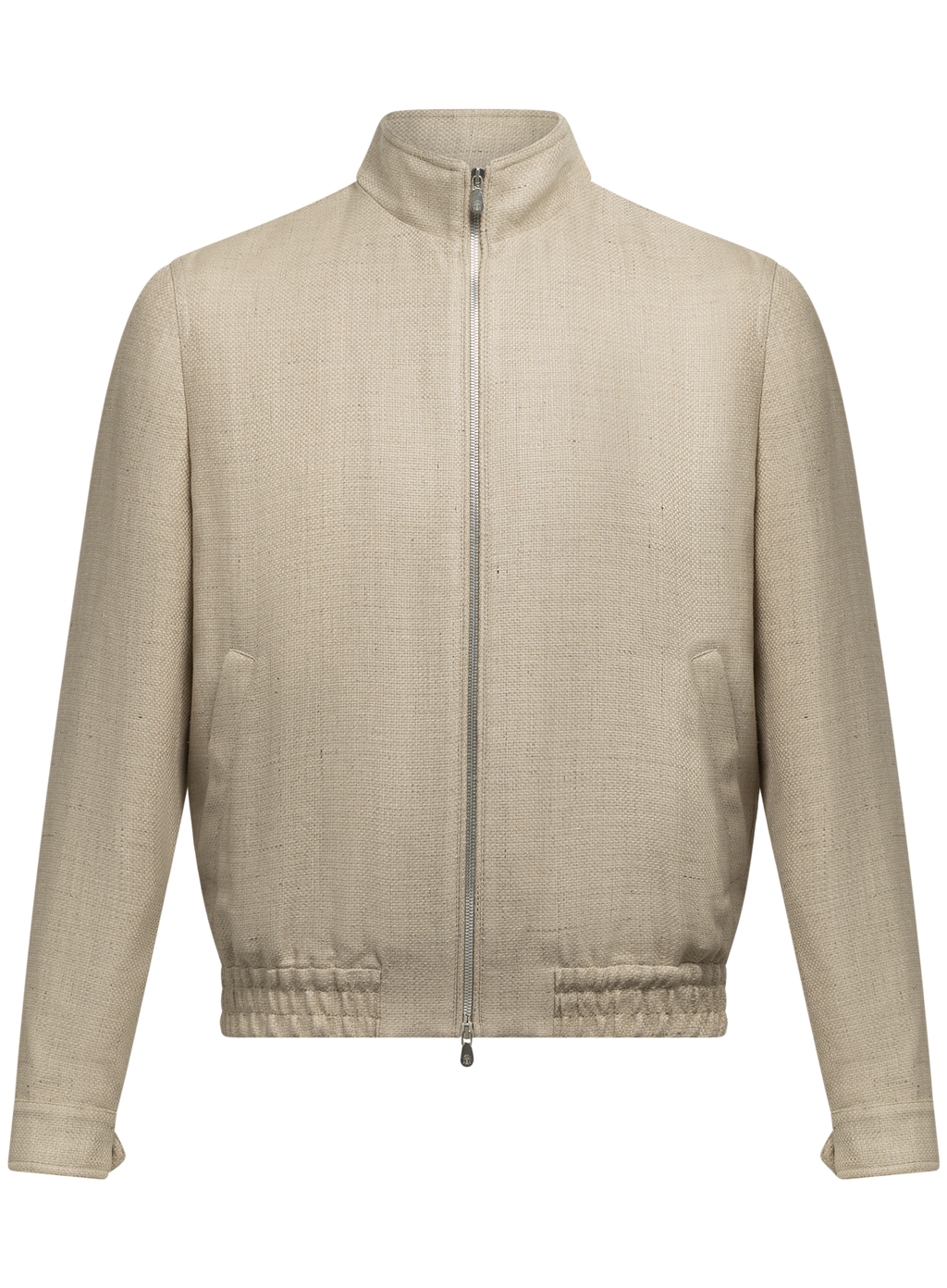 Jas van zijde, linnen en wol | Beige