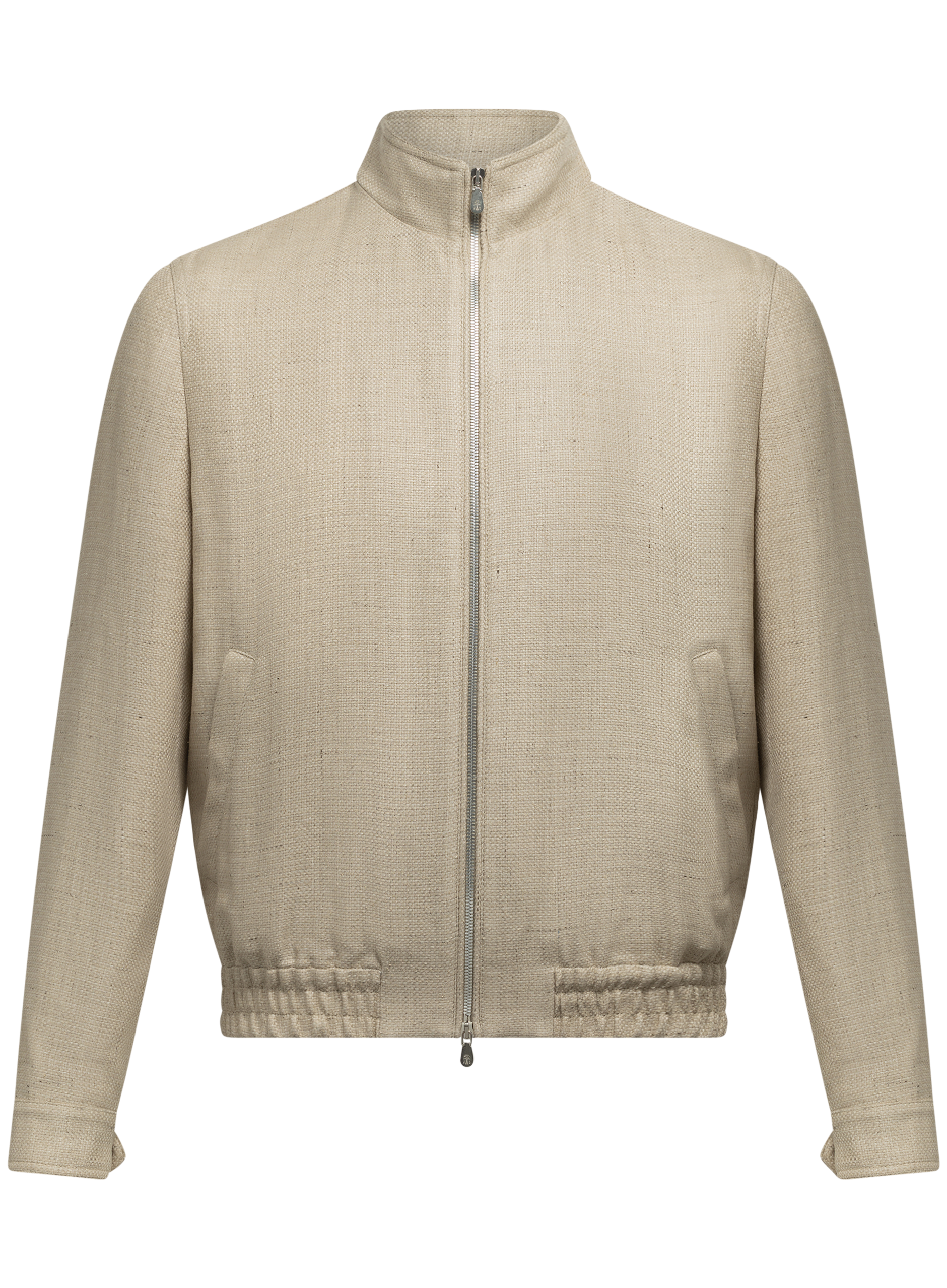 Jas van zijde, linnen en wol | Beige