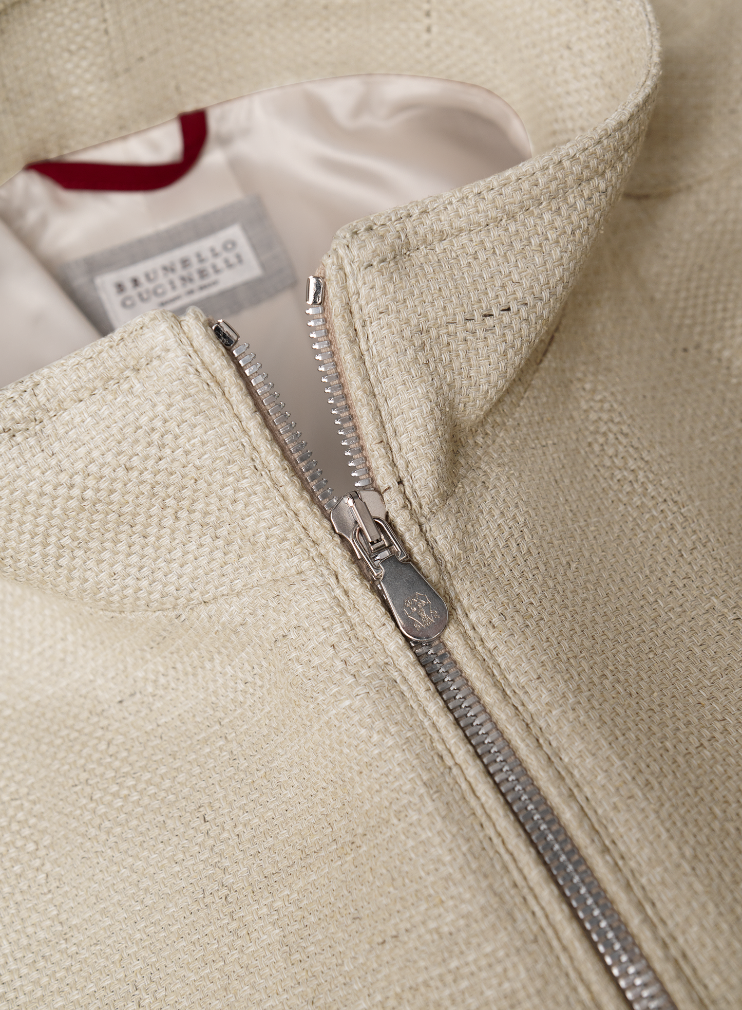 Zijden, linnen en wollen jas | FULL_WIDTH | Beige