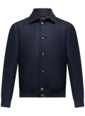 Bomberjack van zijde, linnen en wol | BLUE NAVY