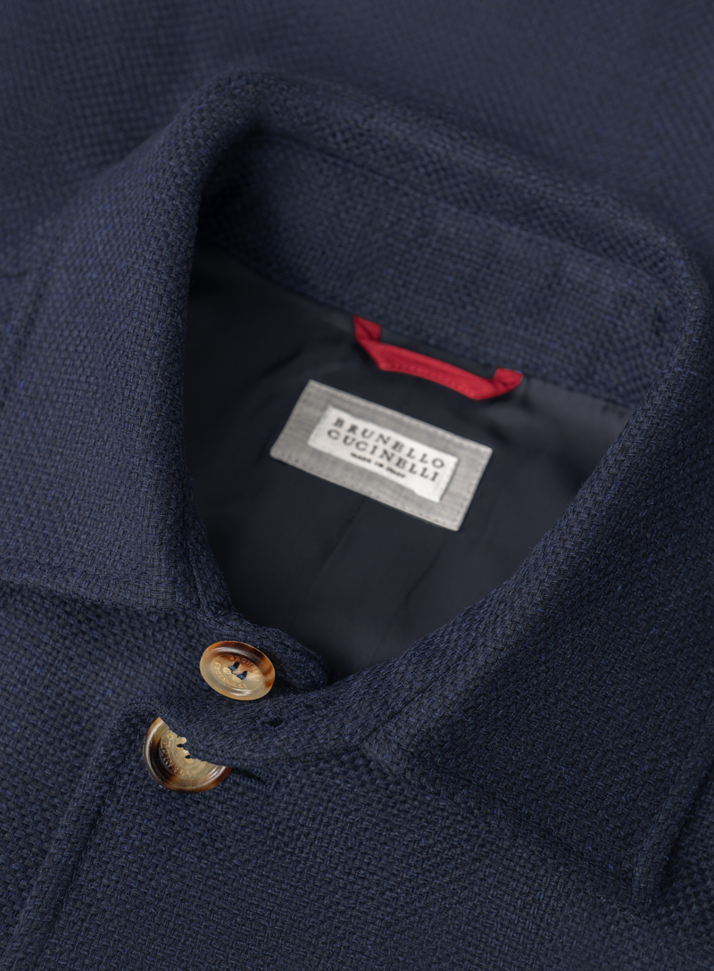 Bomber jacket made of silk, linen and wool