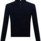 Cashmere half-zip ritsvest | FULL_WIDTH | BLUE NAVY