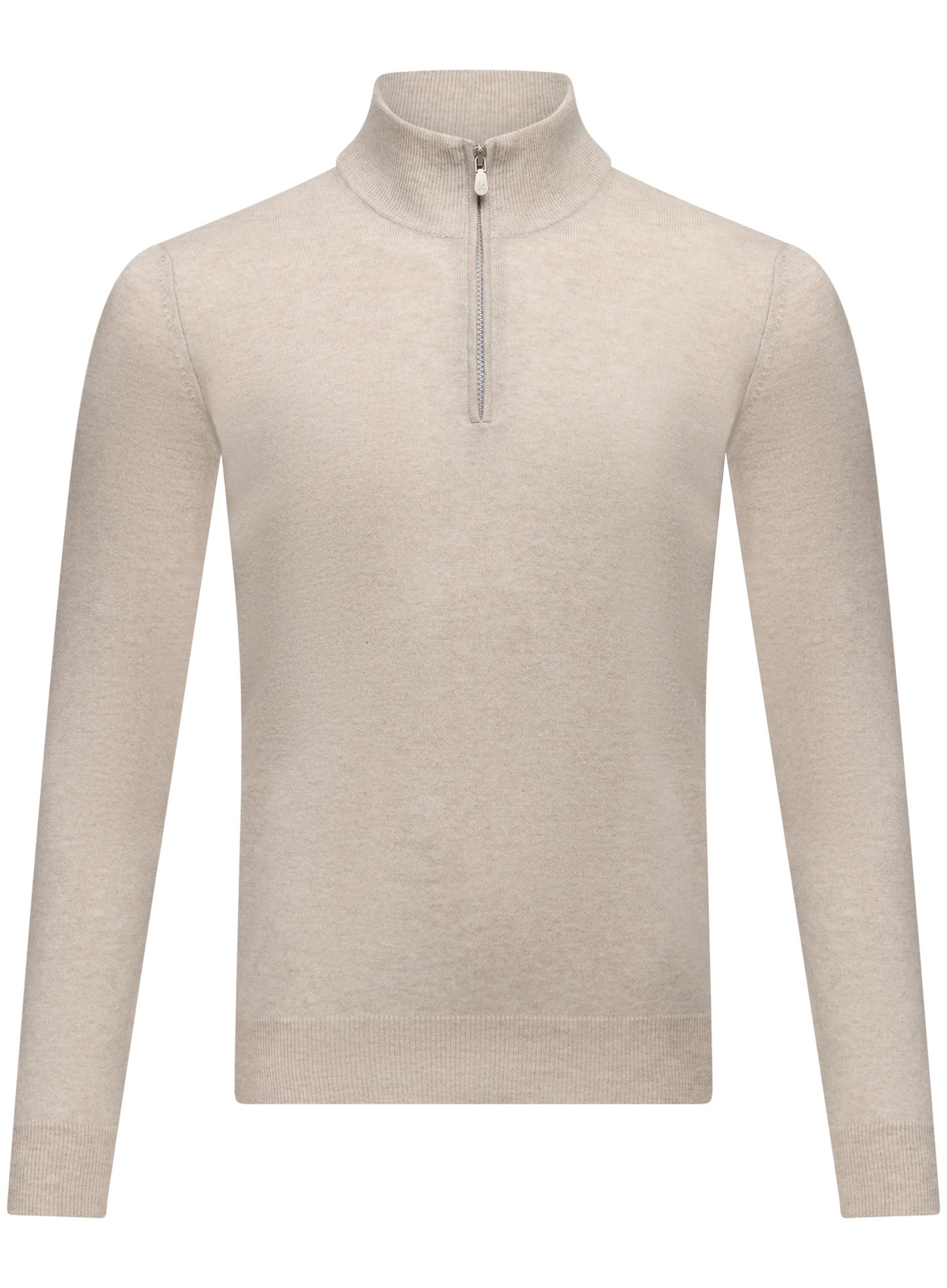 Cashmere half-zip ritsvest | FULL_WIDTH | Beige