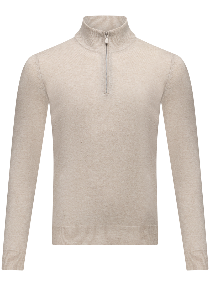 Cashmere half-zip ritsvest