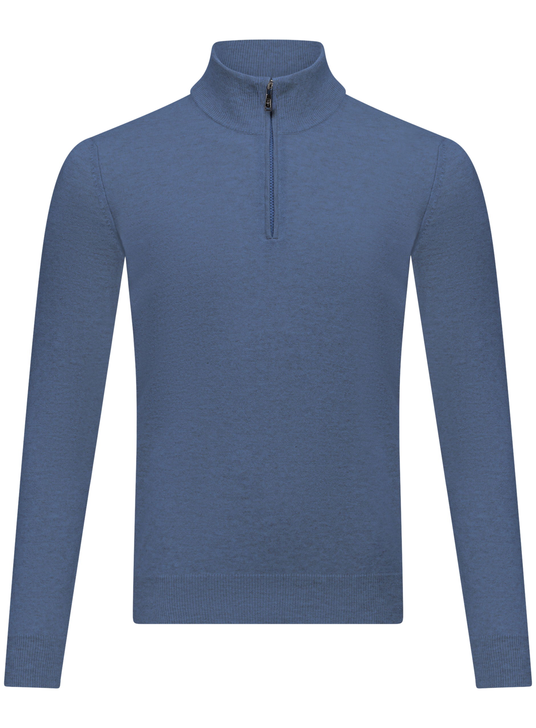 Half-zip trui van cashmere en zijde | L.Blauw