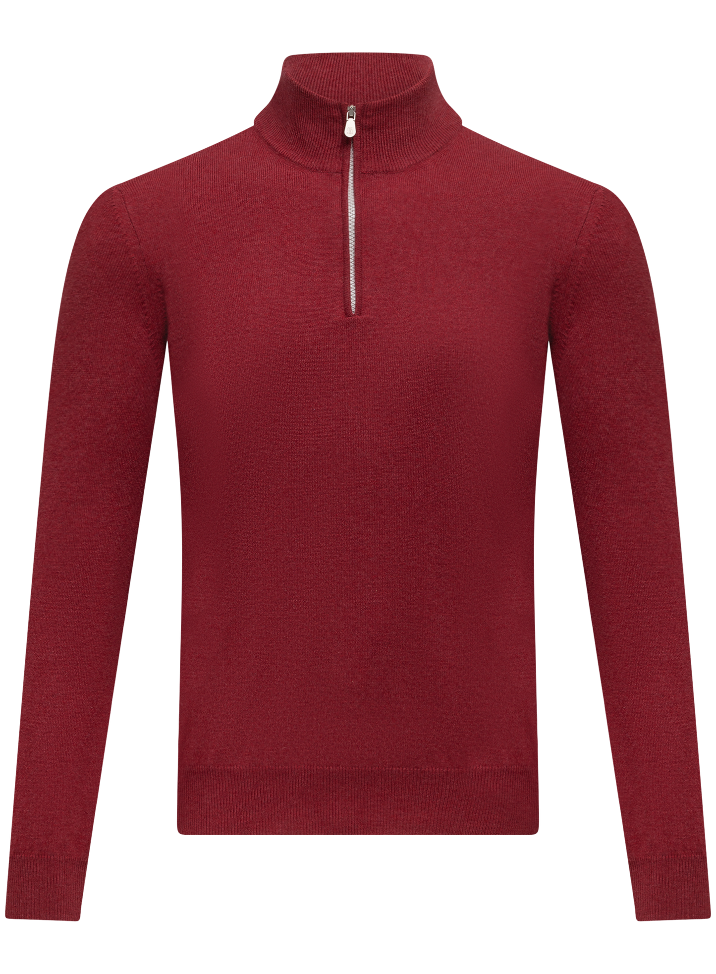 Cashmere half-zip ritsvest | FULL_WIDTH | Rood