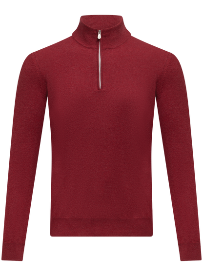 Cashmere half-zip ritsvest | Rood