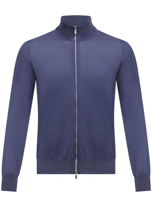 Ritsvest van cashmere en wol | Blue Denim