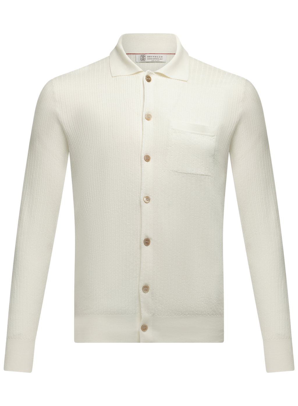 Overshirt met ribstructuur van katoen | ROOM-WIT