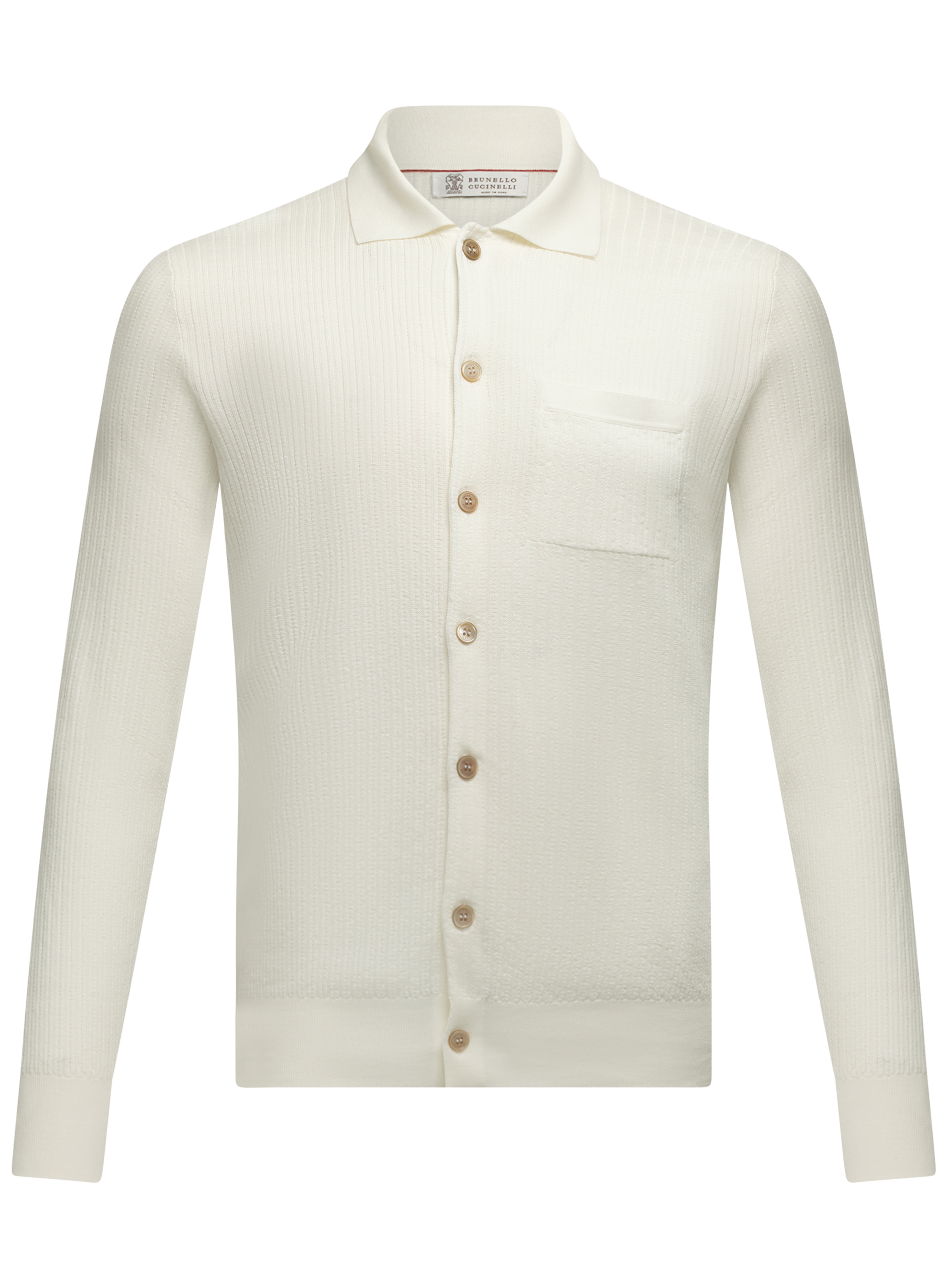 Overshirt met ribstructuur van katoen | ROOM-WIT