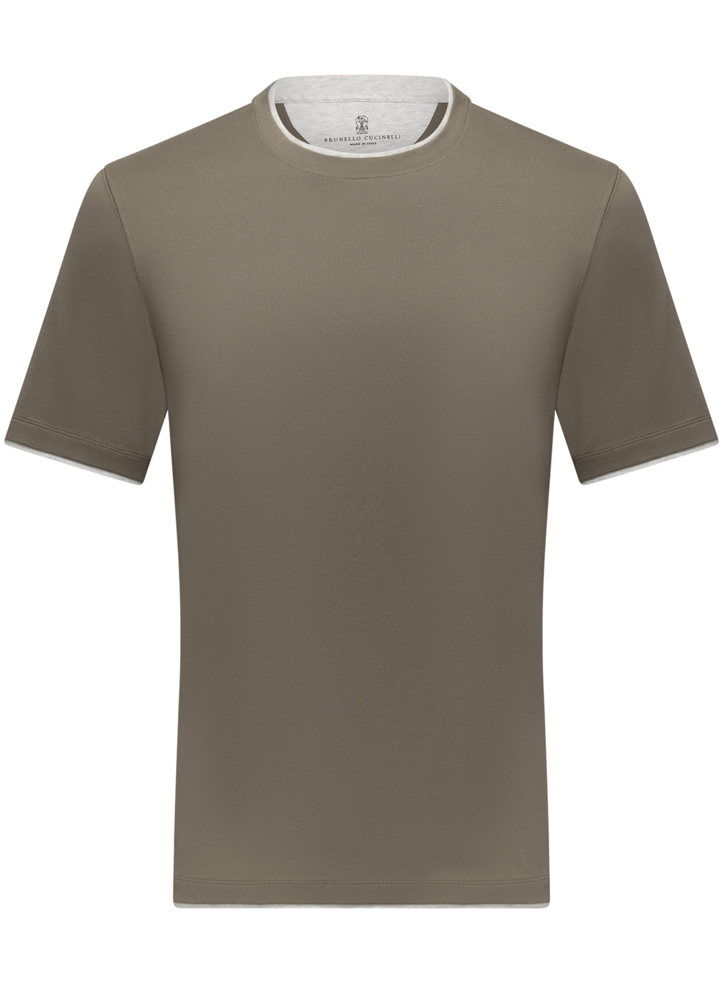 T-shirt van katoen met layered-look details | Groen