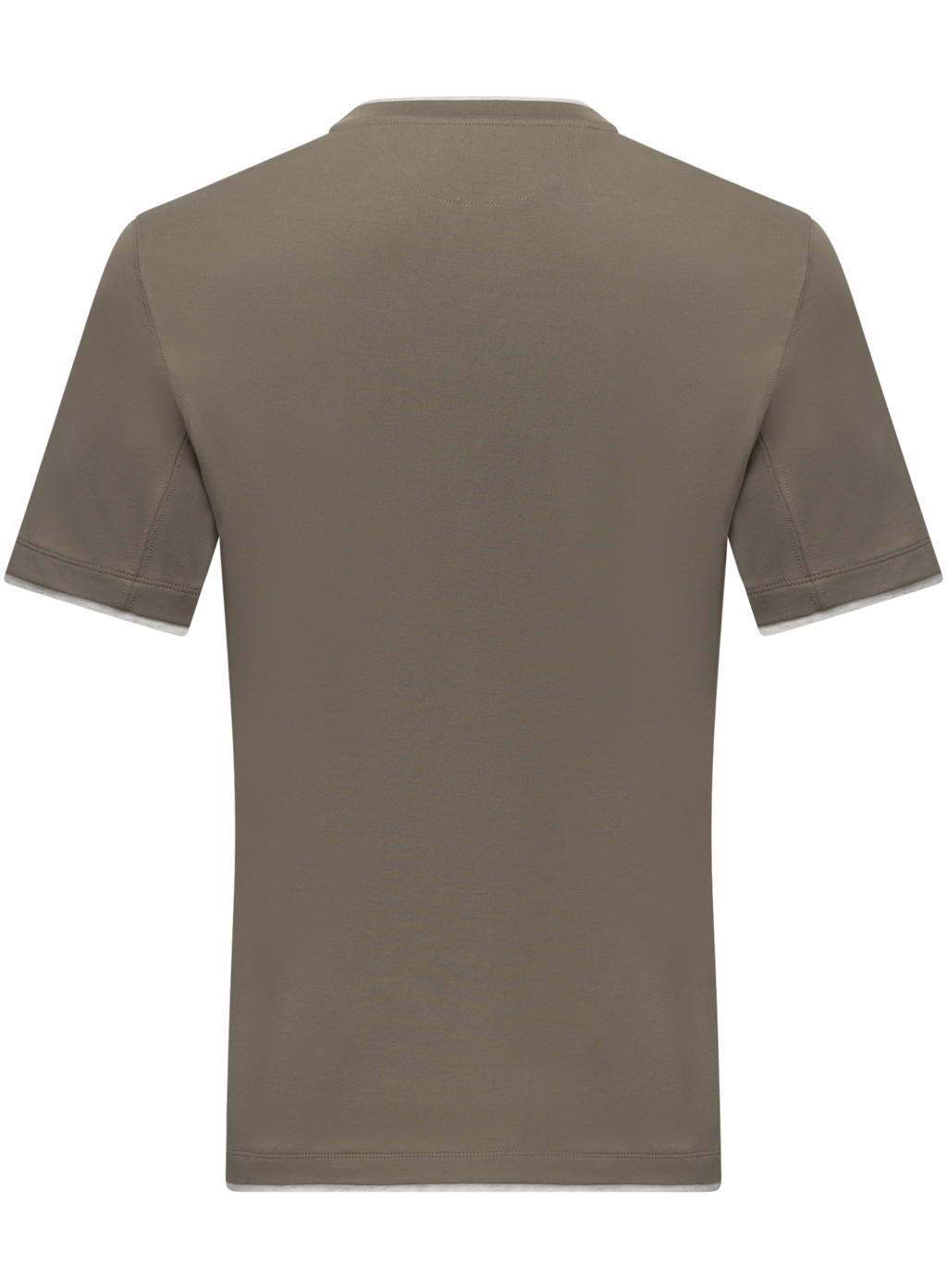 T-shirt van katoen met layered-look details | Groen