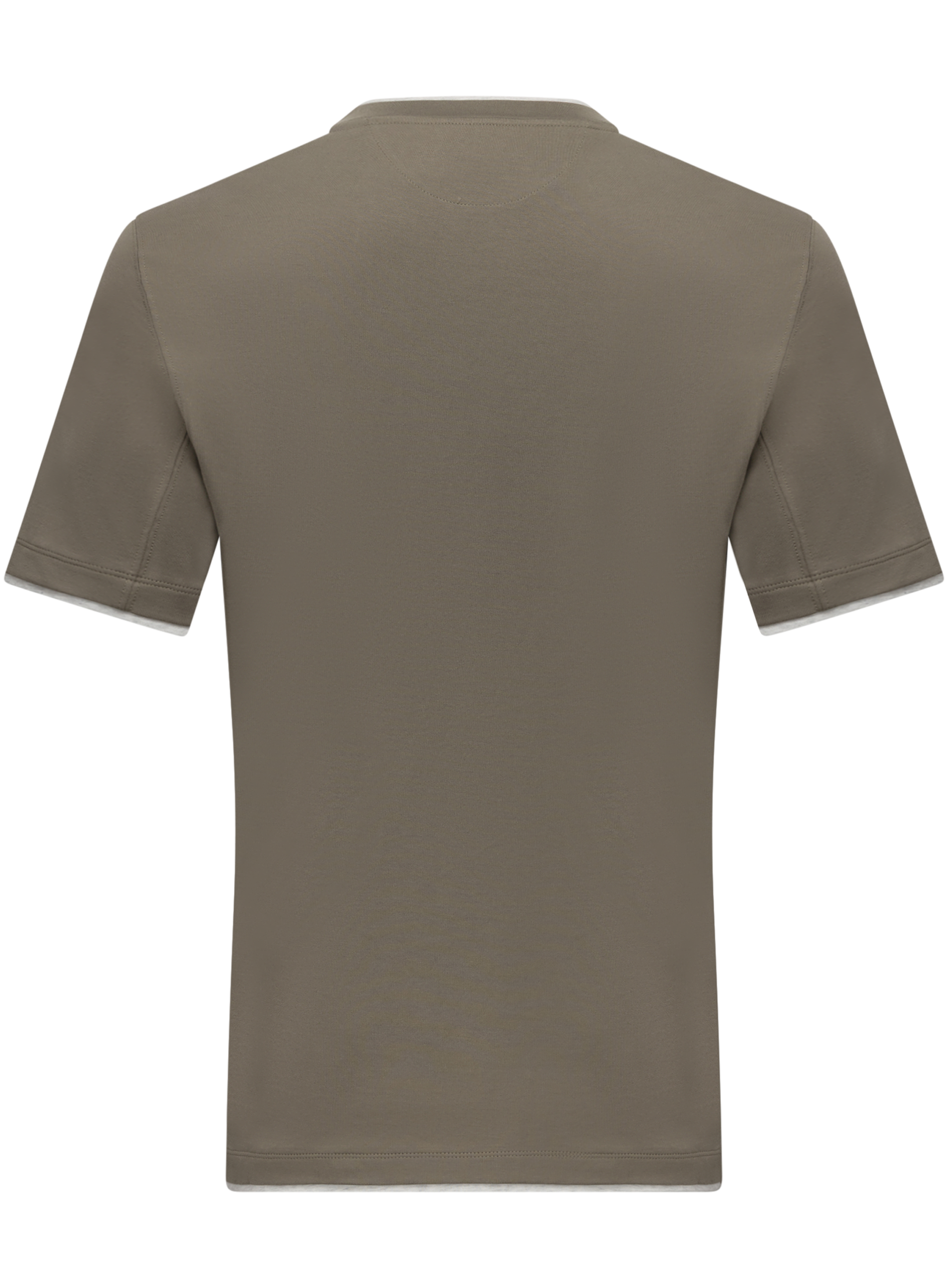 T-shirt van katoen met layered-look details | Groen