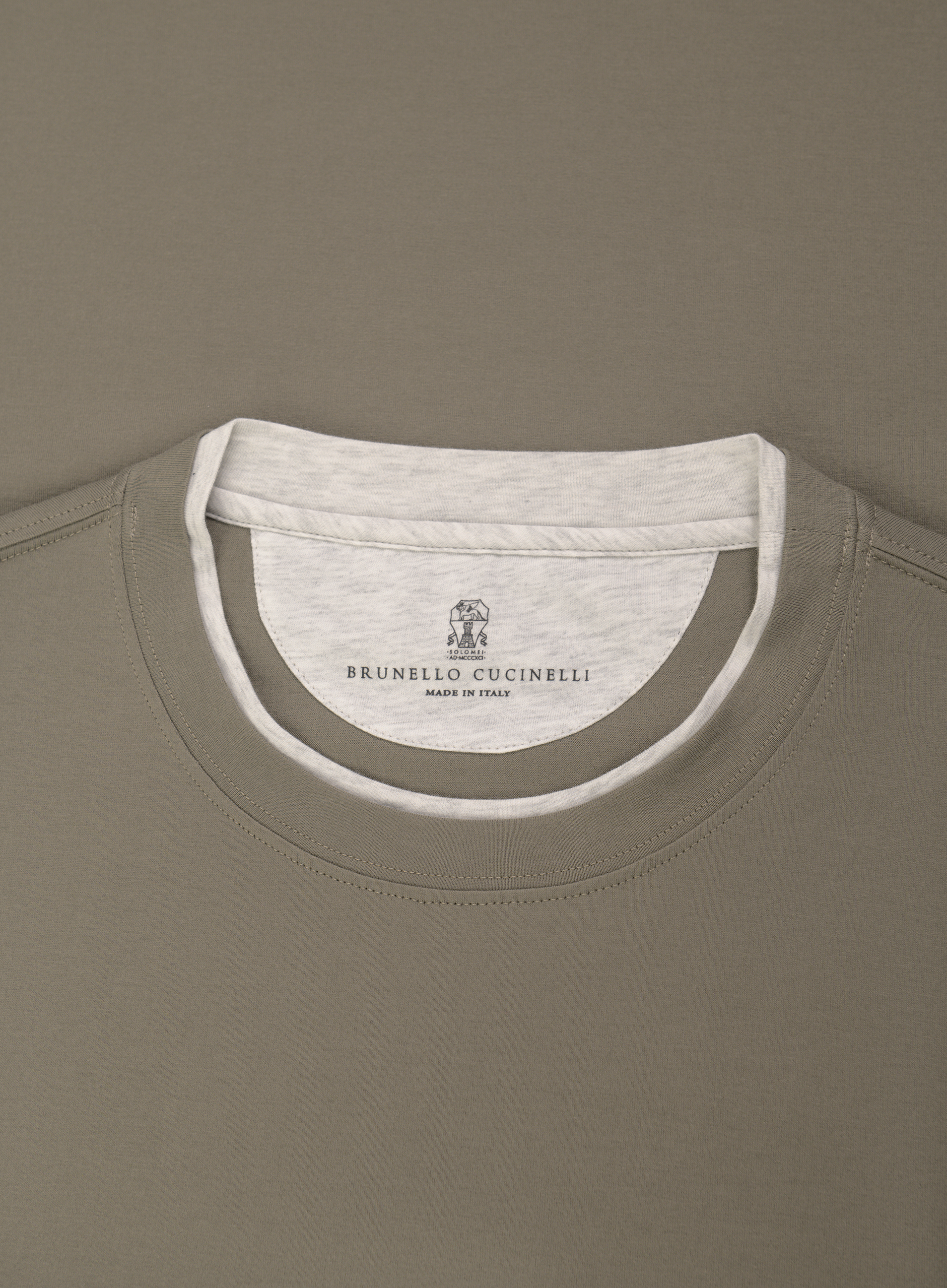 T-shirt van katoen met layered-look details | FULL_WIDTH | Groen
