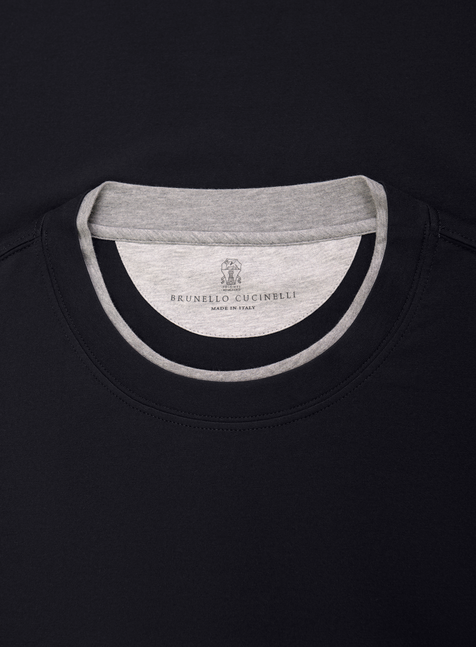T-shirt van katoen met layered-look details | FULL_WIDTH | BLUE NAVY